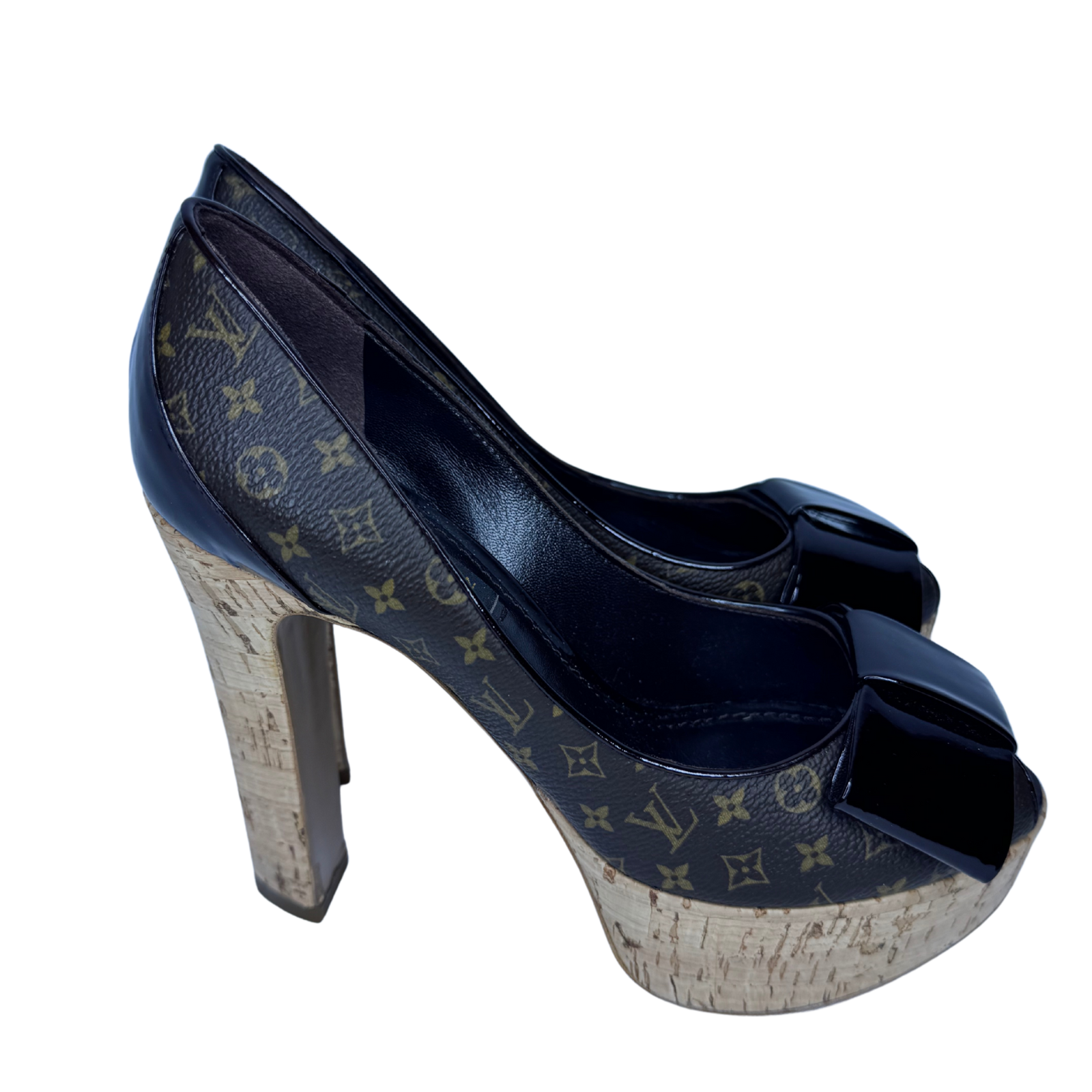 Louis Vuitton Monogram Cork Rivoli Platform Heels – Size 35