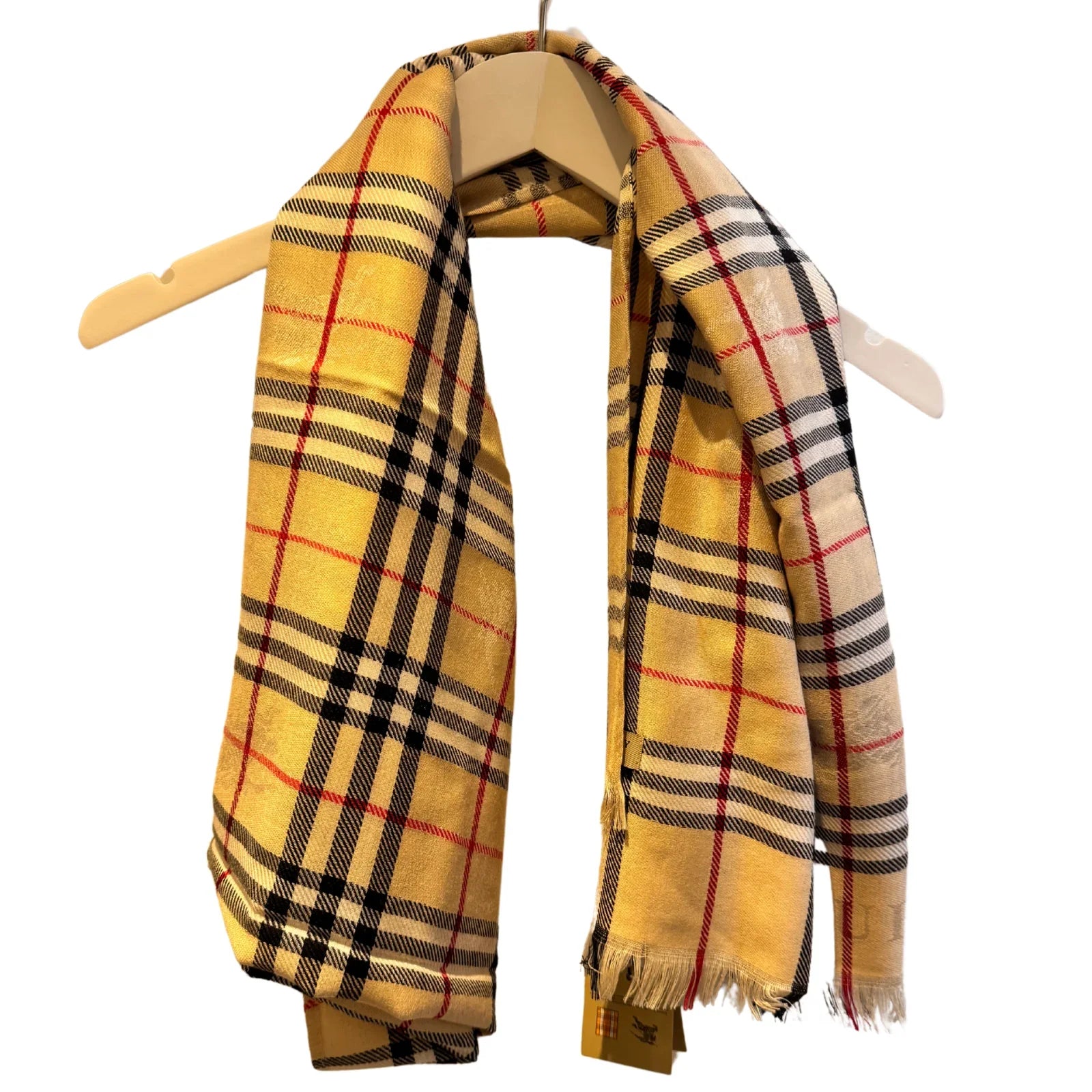 Burberry Check Scarf Shawl Silk x Wool
