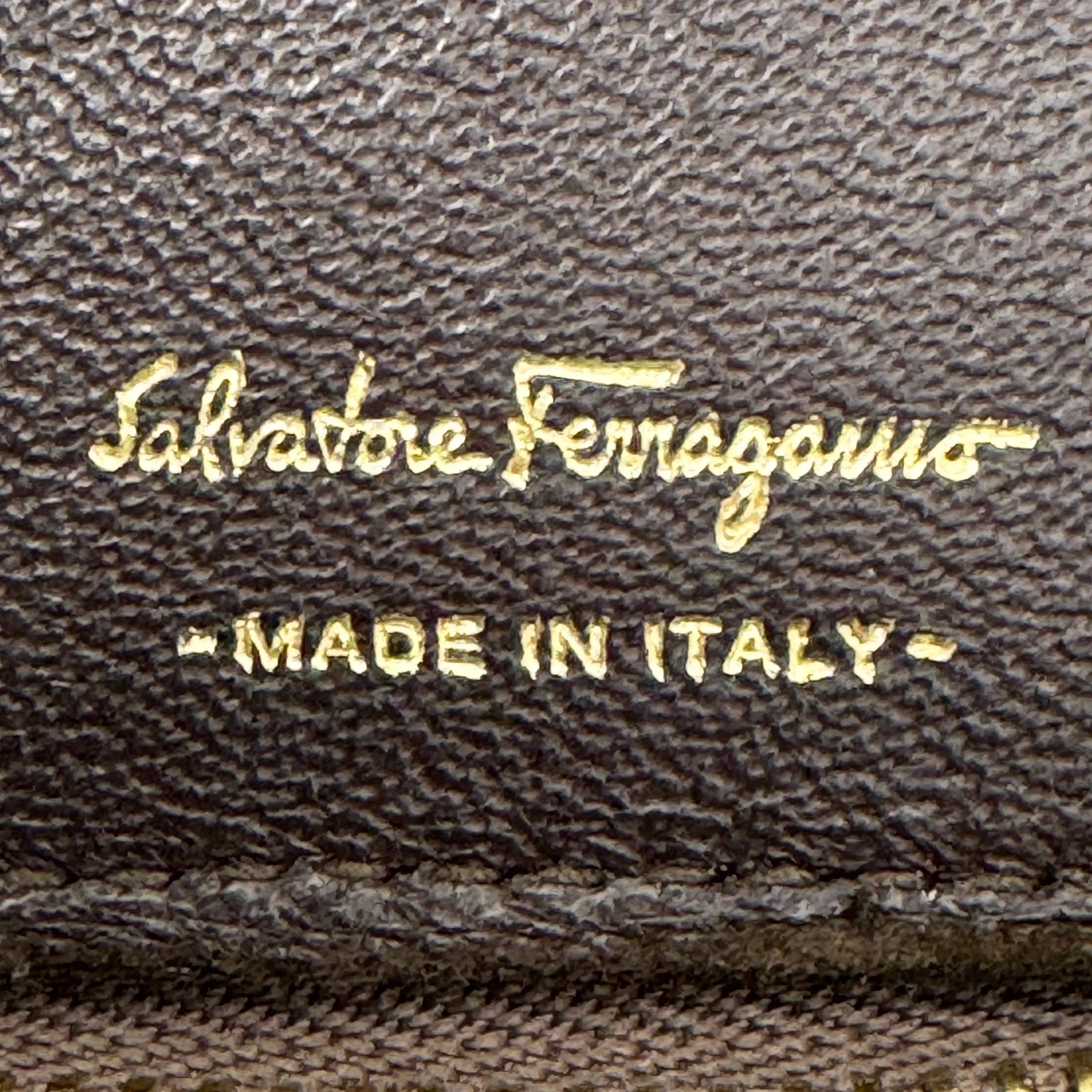 Salvatore Ferragamo Dark Brown Leather Long Wallet