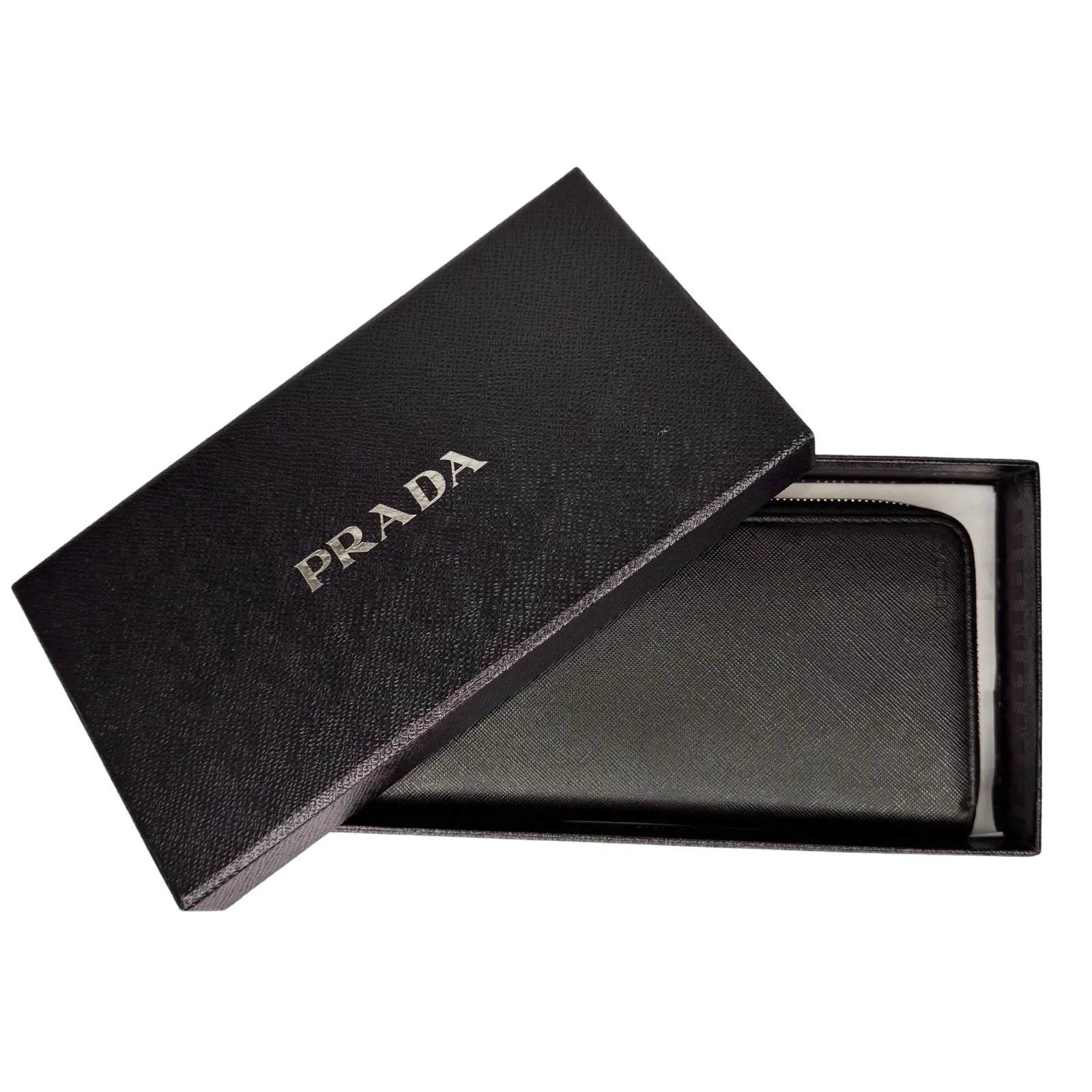 Prada Saffiano Leather Zip-Around Long Wallet – Nero Black
