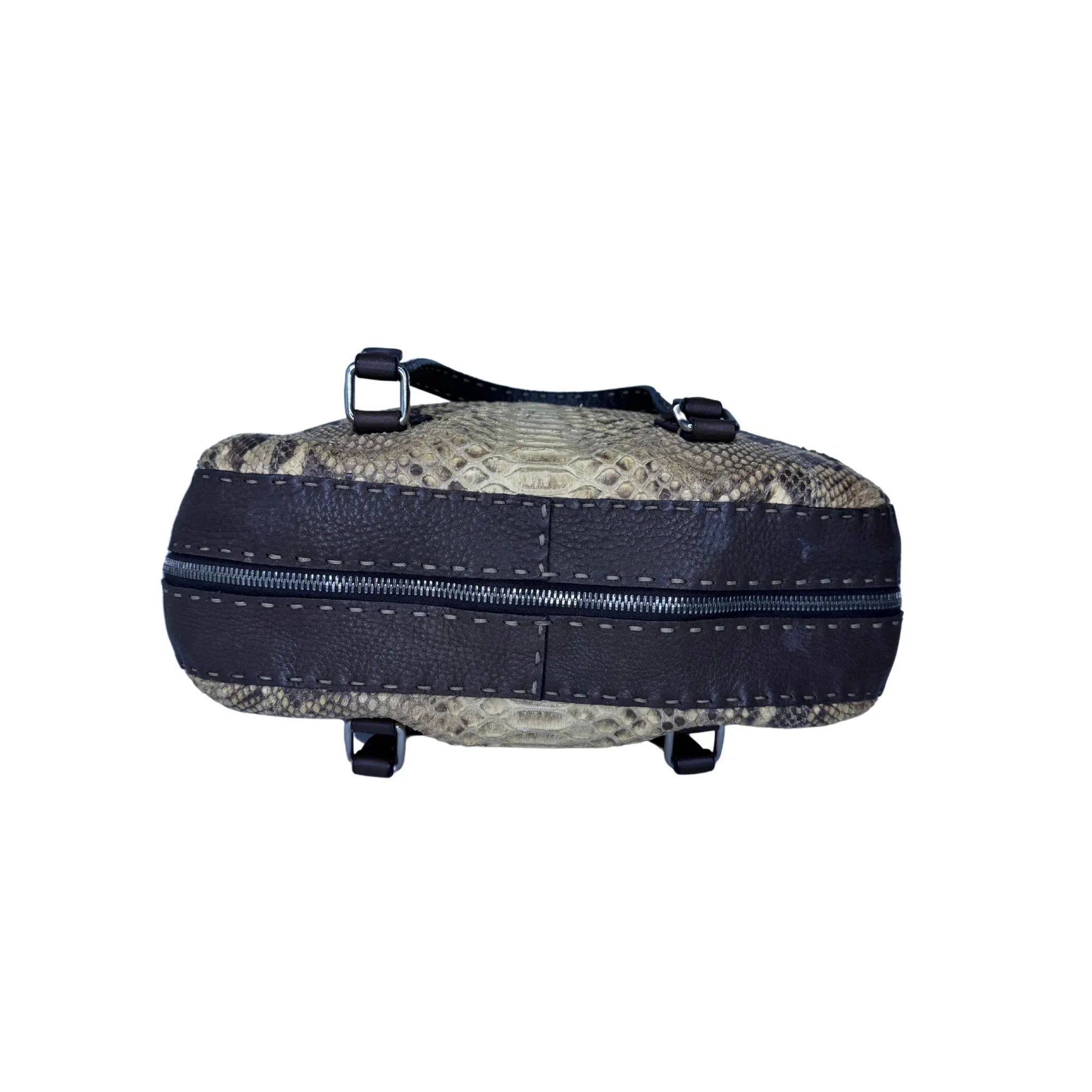 Fendi Selleria Snakeskin Leather Shoulder Bag