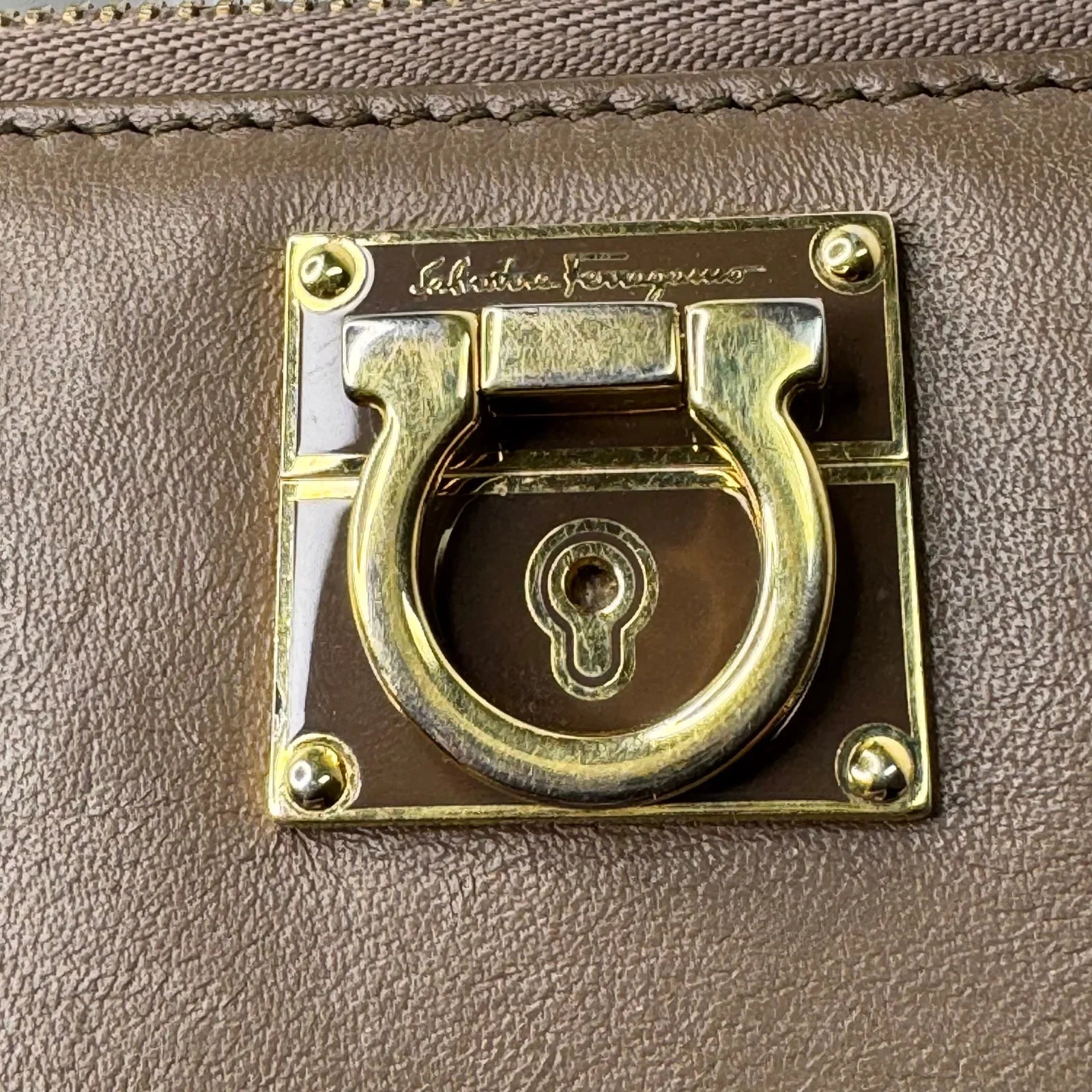 Salvatore Ferragamo Dark Brown Leather Long Wallet