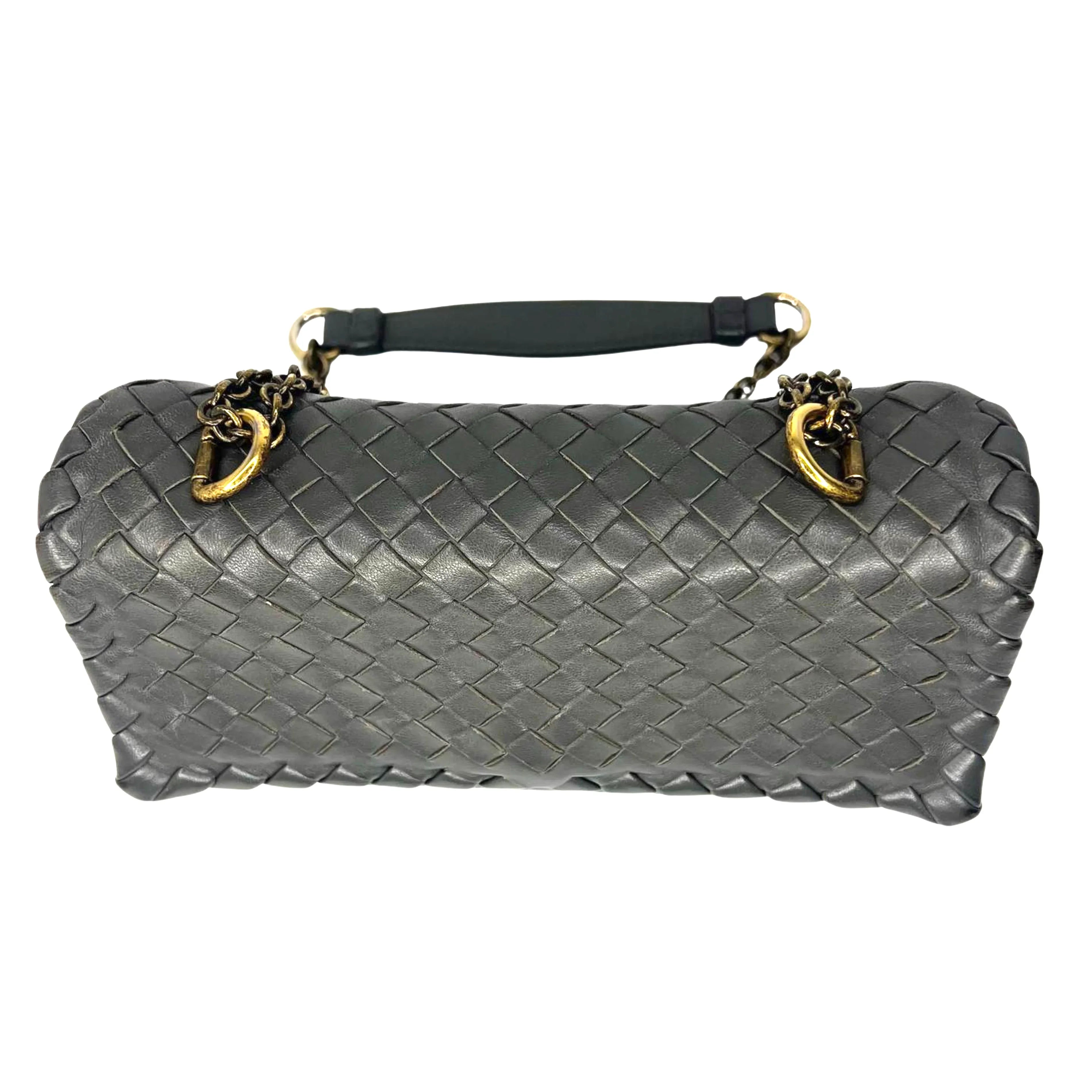 Bottega Veneta Nappa Intrecciato Medium Olimpia Bag – Steel Grey