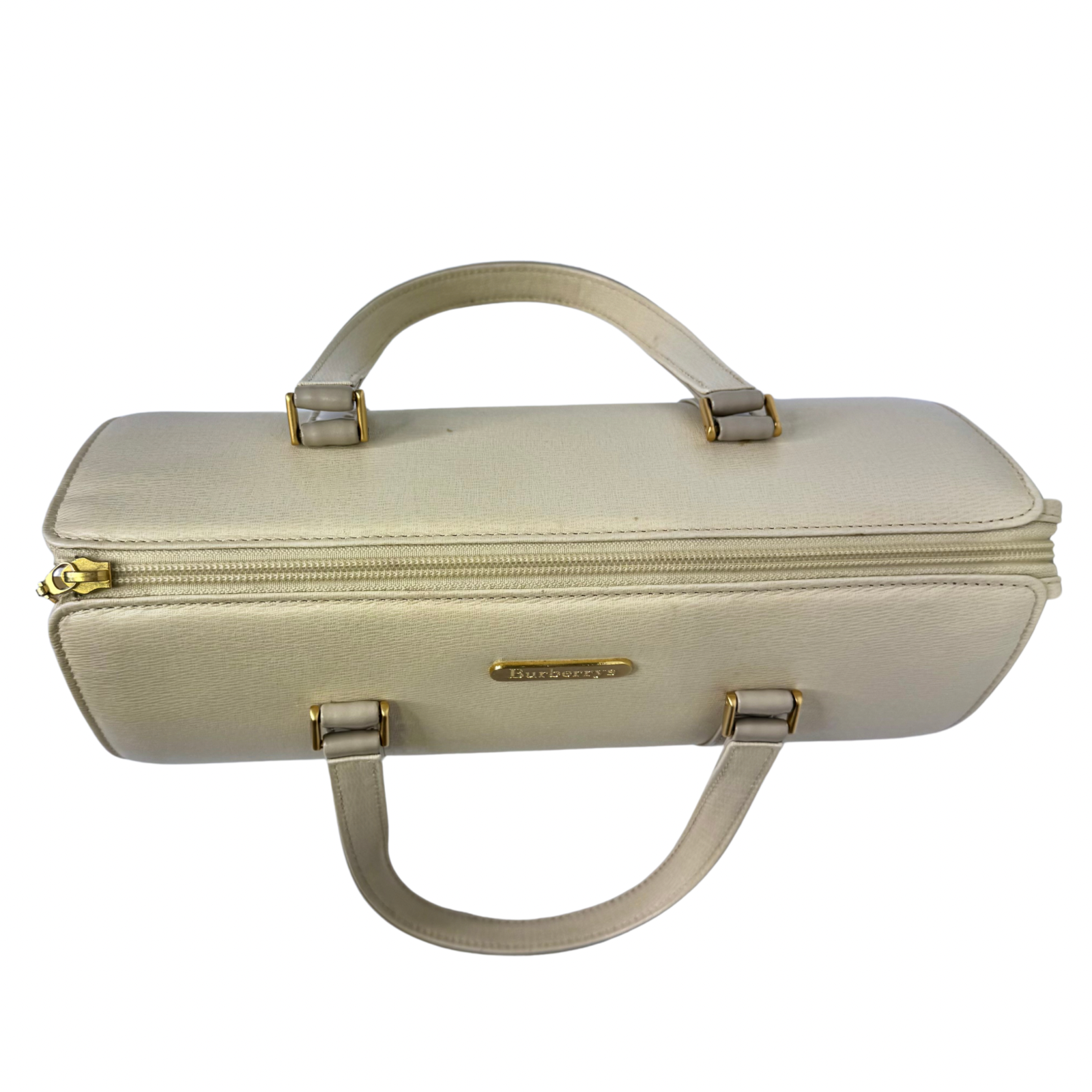 Burberry Mini Boston Bag Leather Beige