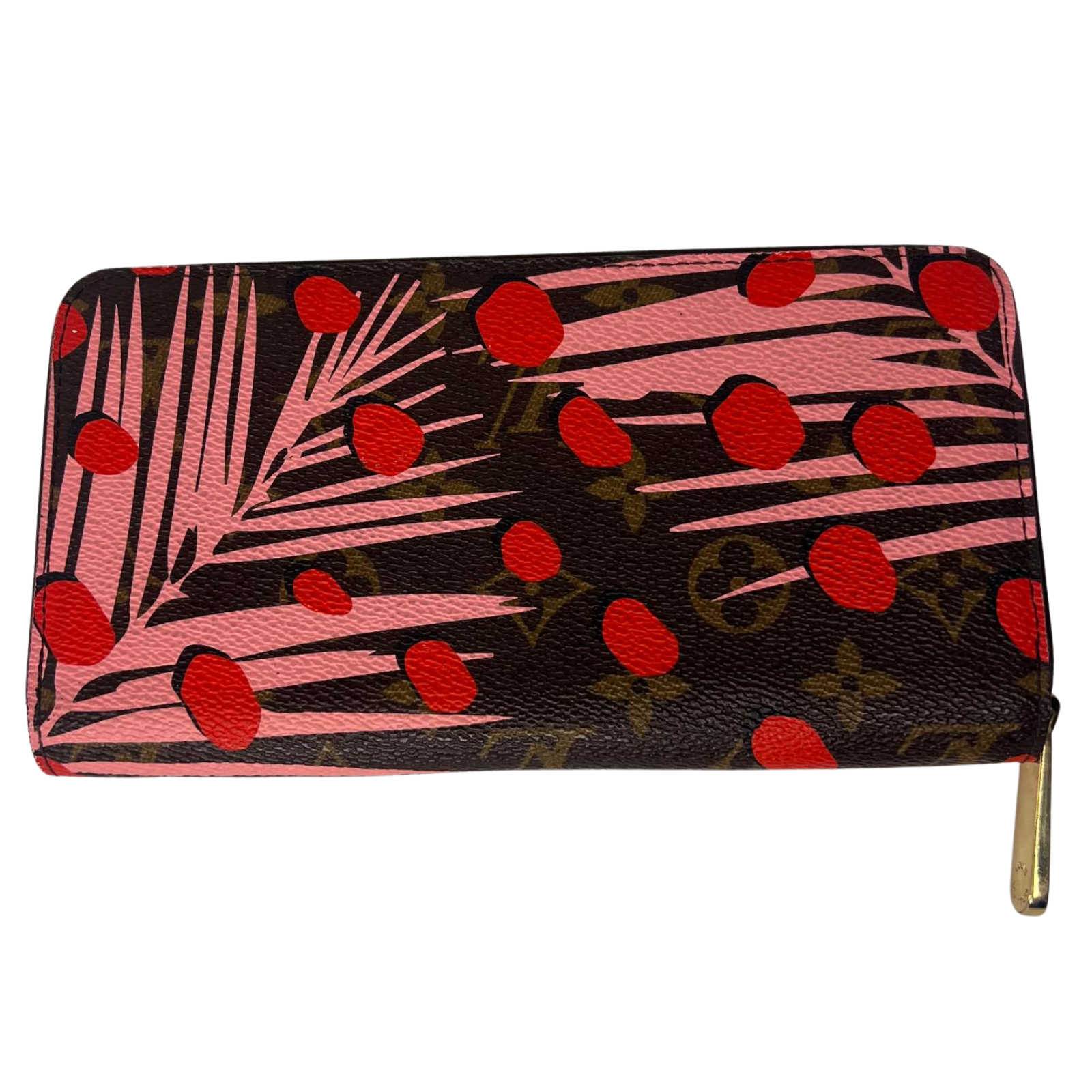 Louis Vuitton Monogram Jungle Dots Sugar Pink Poppy Zippy Clutch Wallet