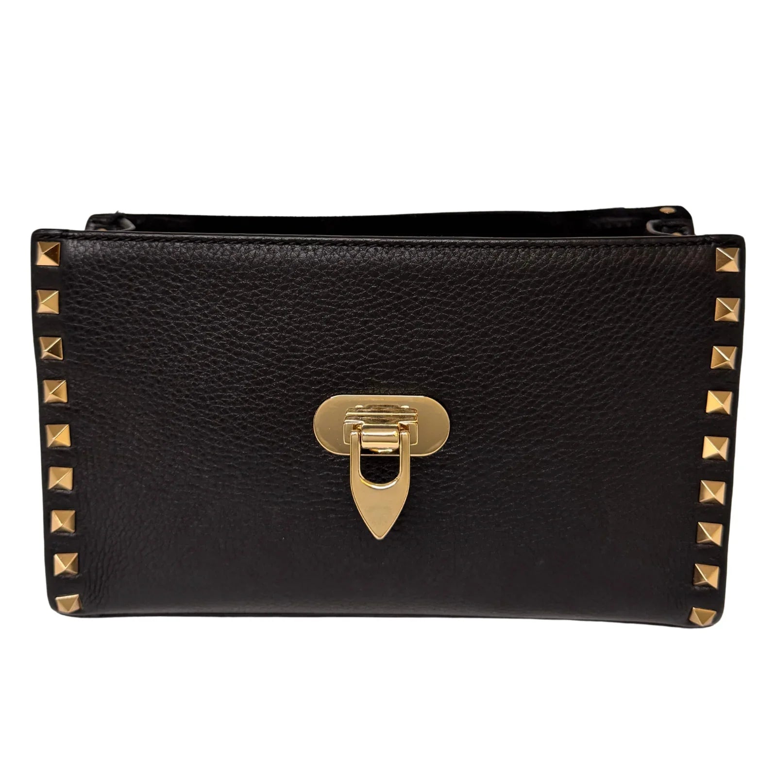 Valentino Garavani Rockstud Flip Lock Crossbody Bag – Black