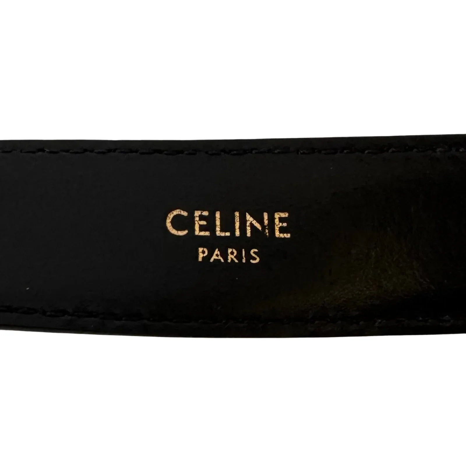 Celine Triomphe Leather Belt Black