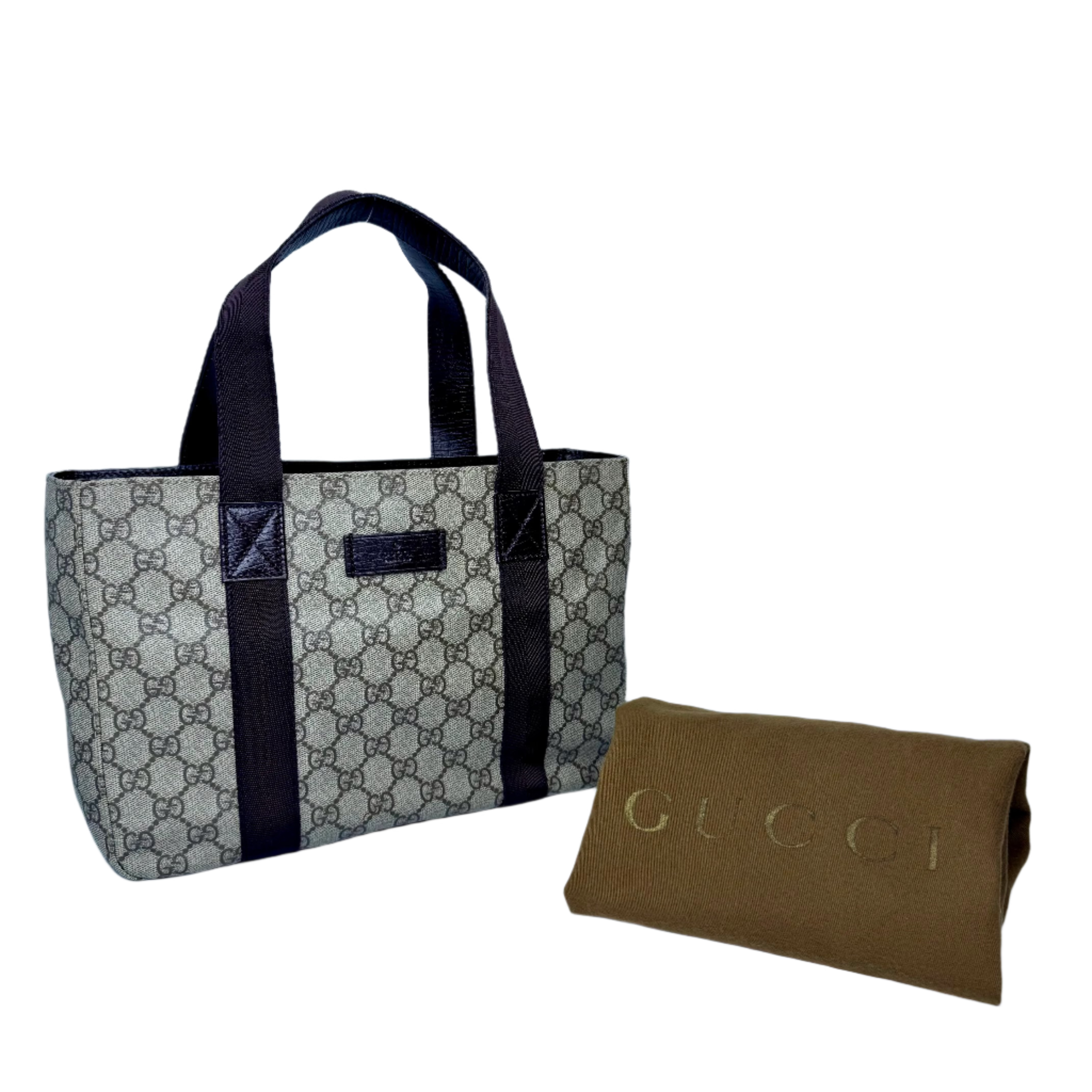 Gucci GG Plus Small Monogram Tote Bag Brown - Lost Designer
