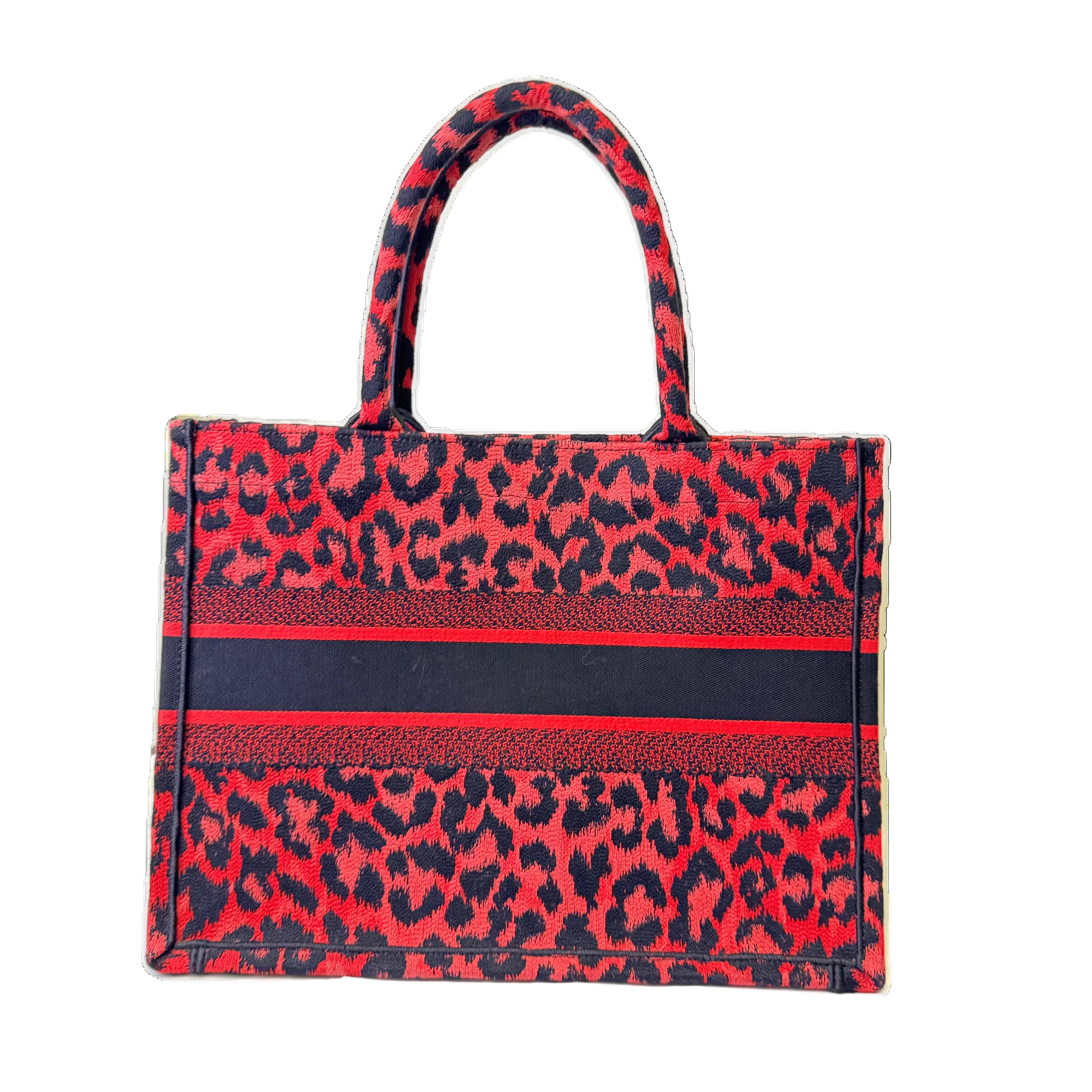 Dior Book Tote Medium Leopard Red - Lost Designer