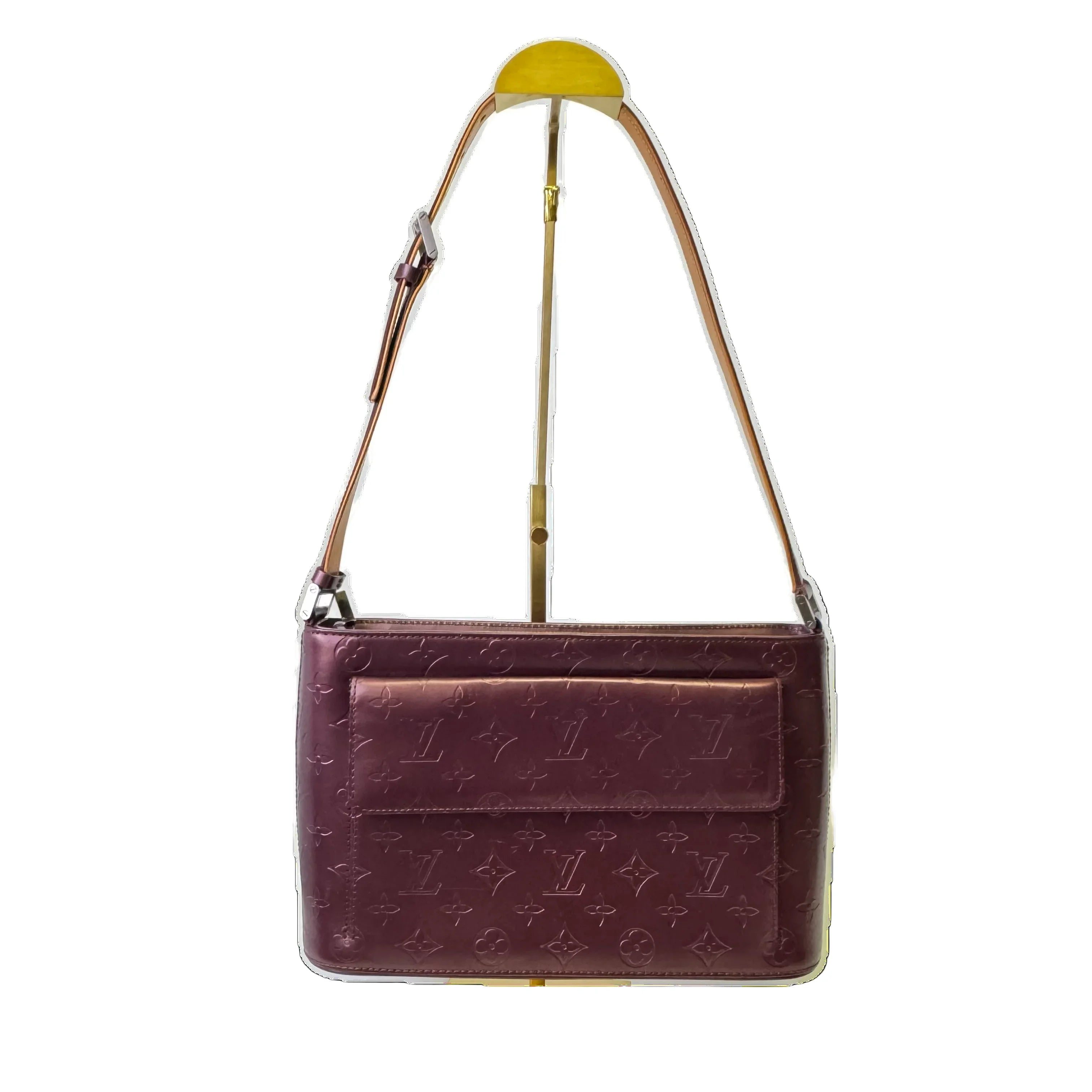 Louis Vuitton Mat Allston Shoulder Bag Vernis Leather Burgundy - Lost Designer