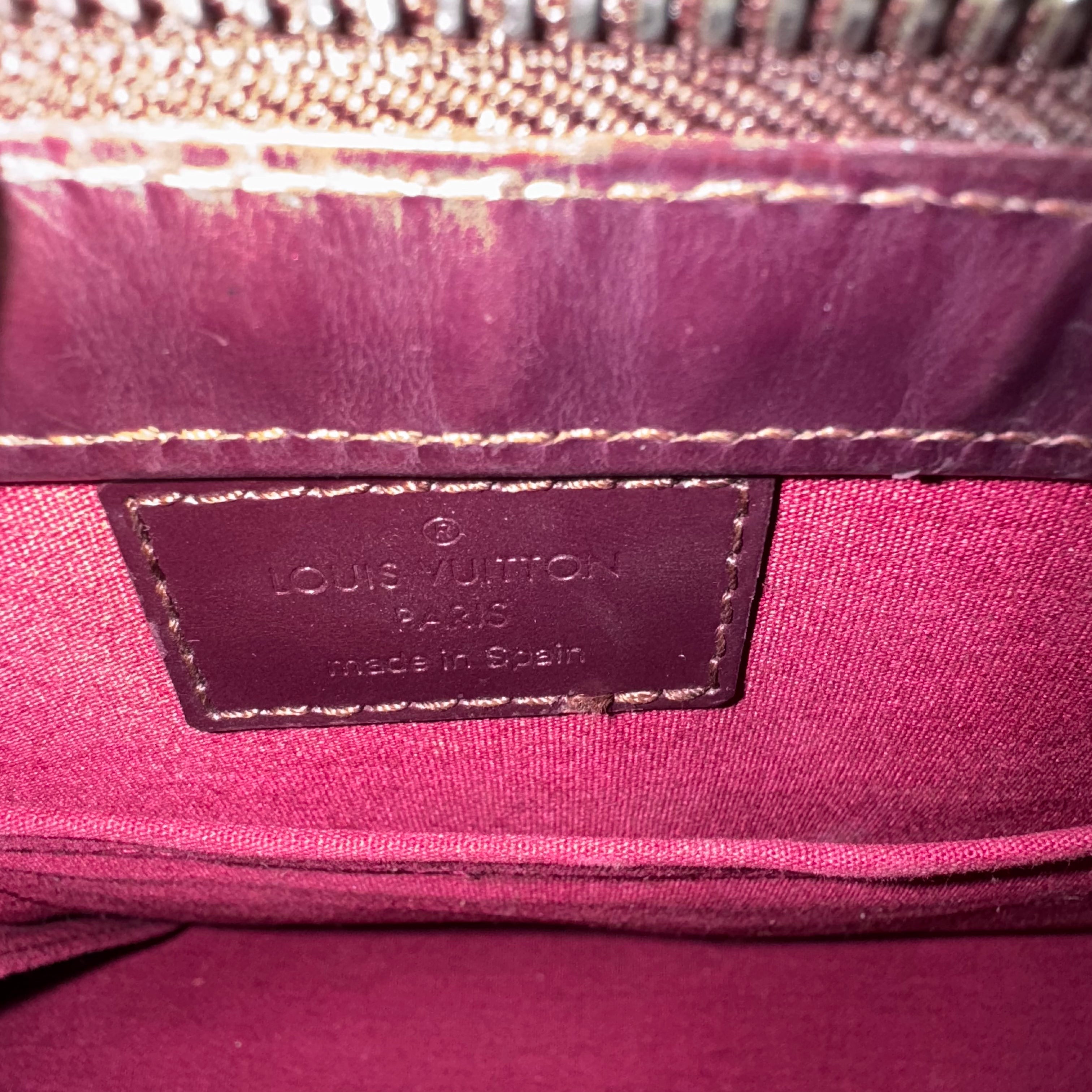 Louis Vuitton Mat Allston Shoulder Bag Vernis Leather Burgundy