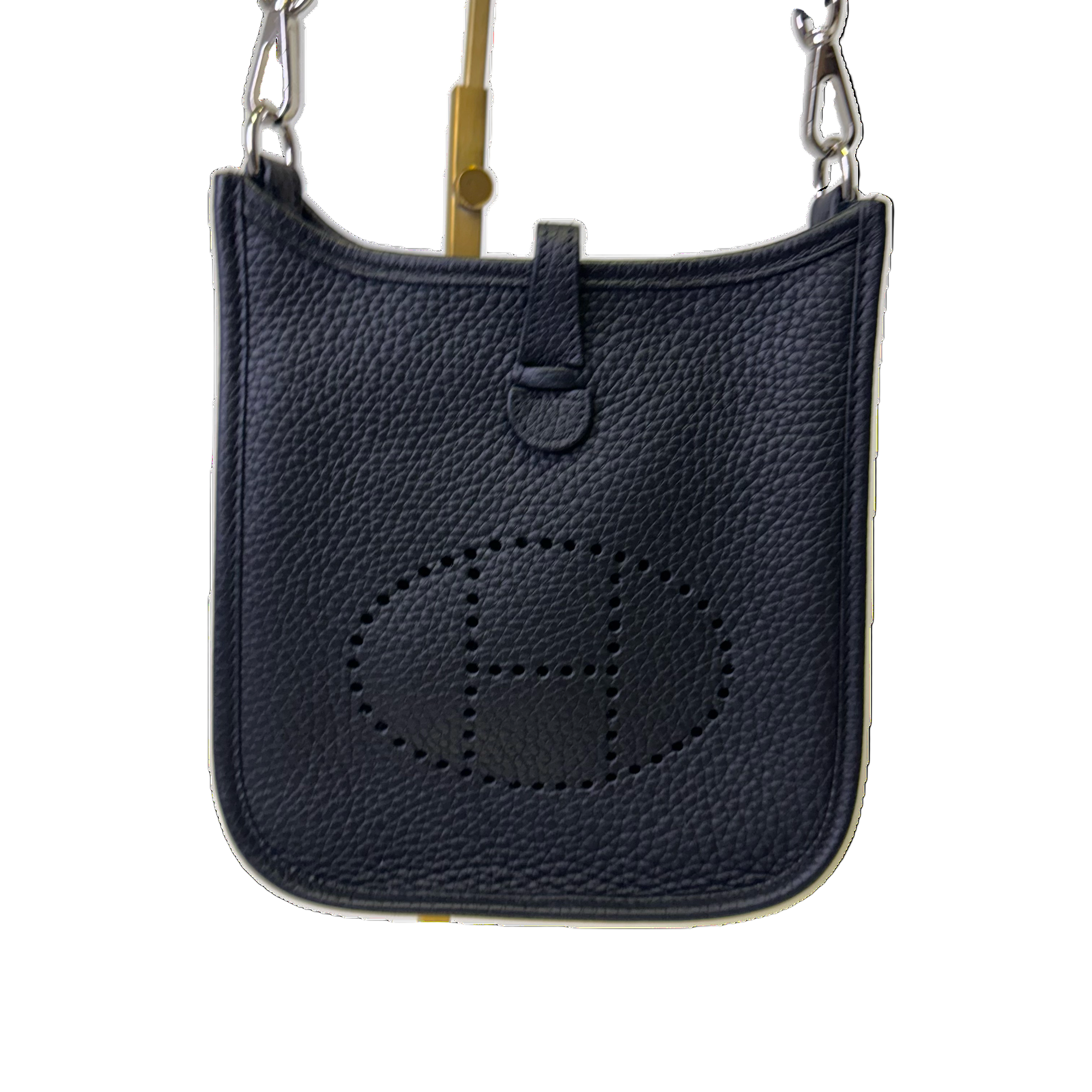 Hermes Evelyn 16 Crossbody Bag Clemence Leather Black