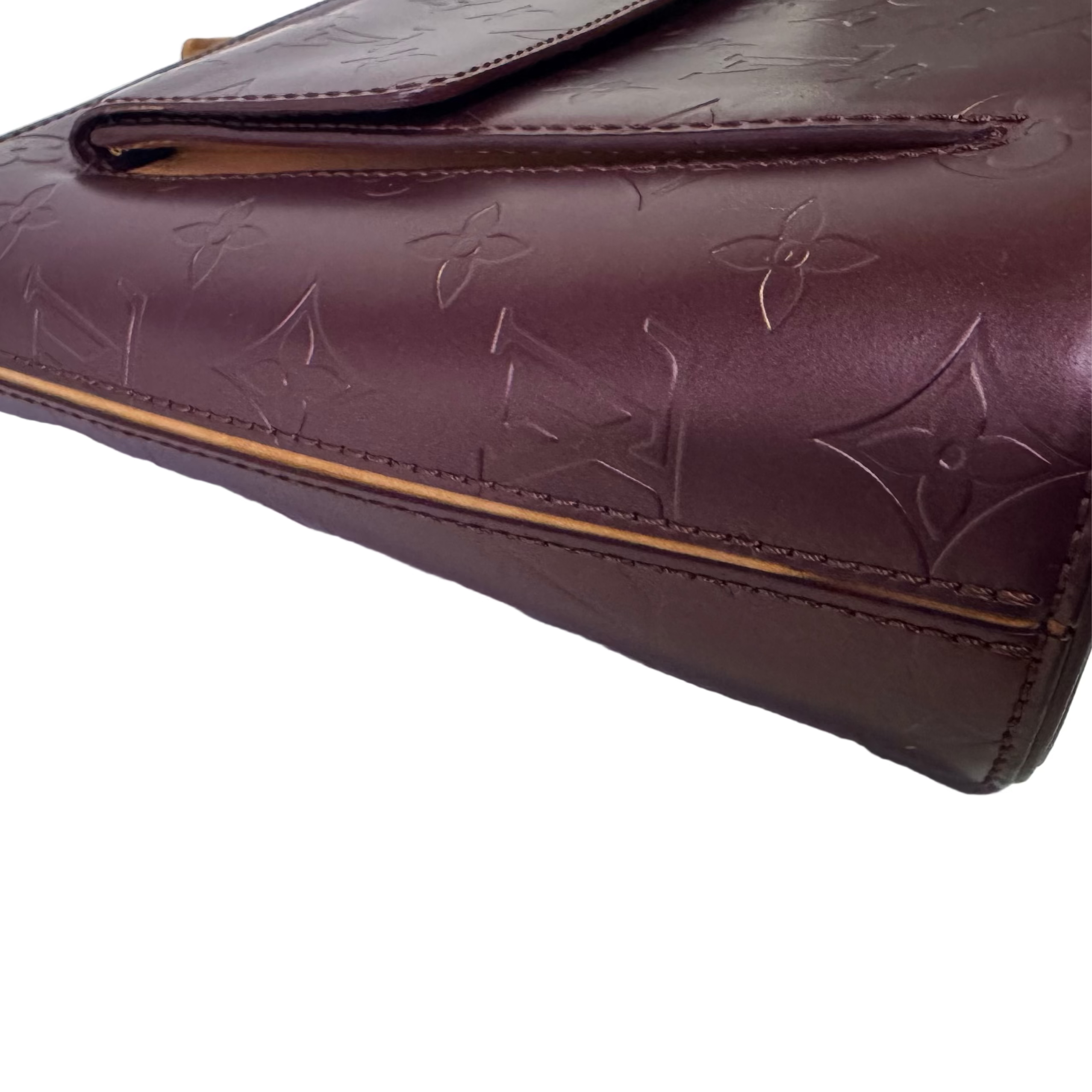 Louis Vuitton Mat Allston Shoulder Bag Vernis Leather Burgundy