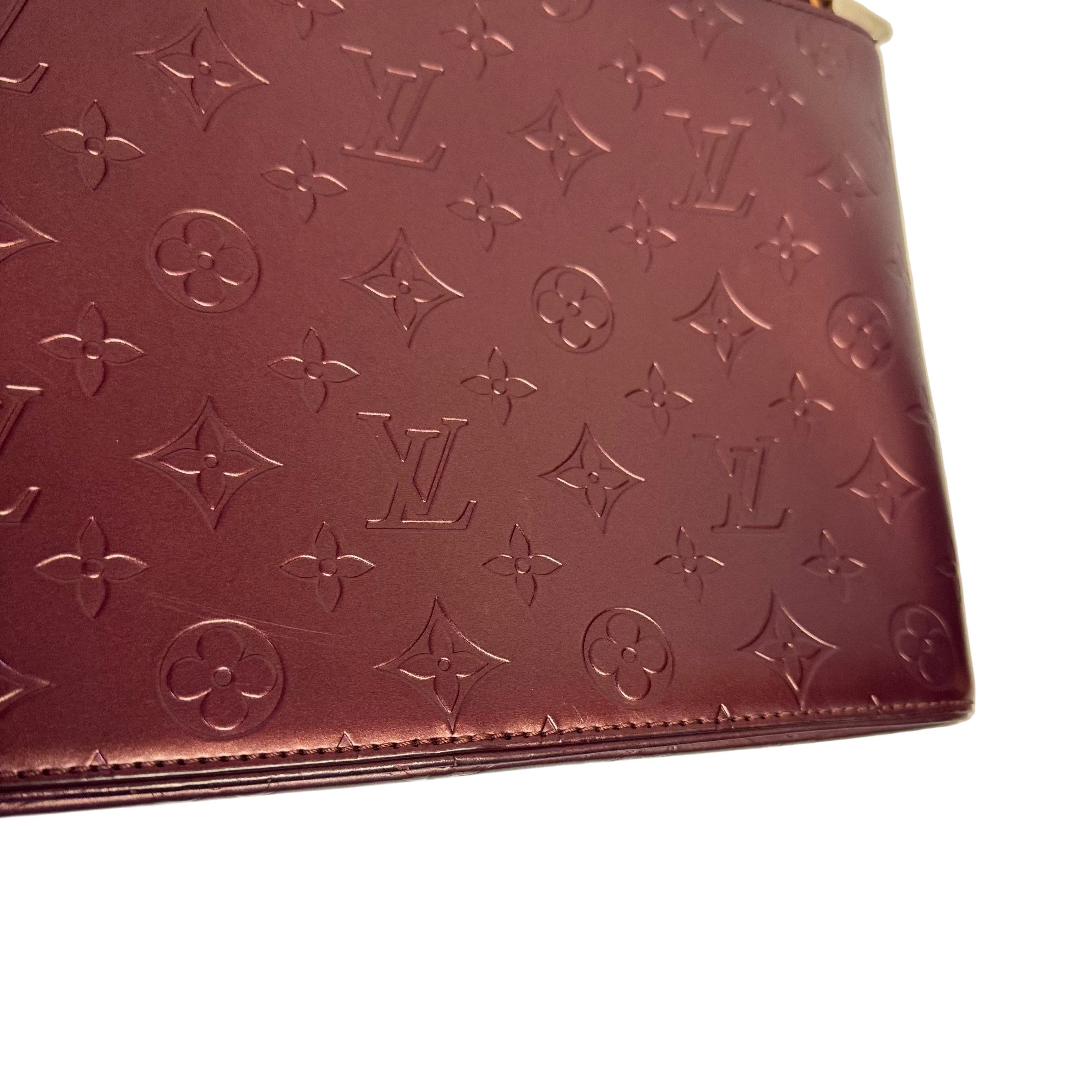 Louis Vuitton Mat Allston Shoulder Bag Vernis Leather Burgundy