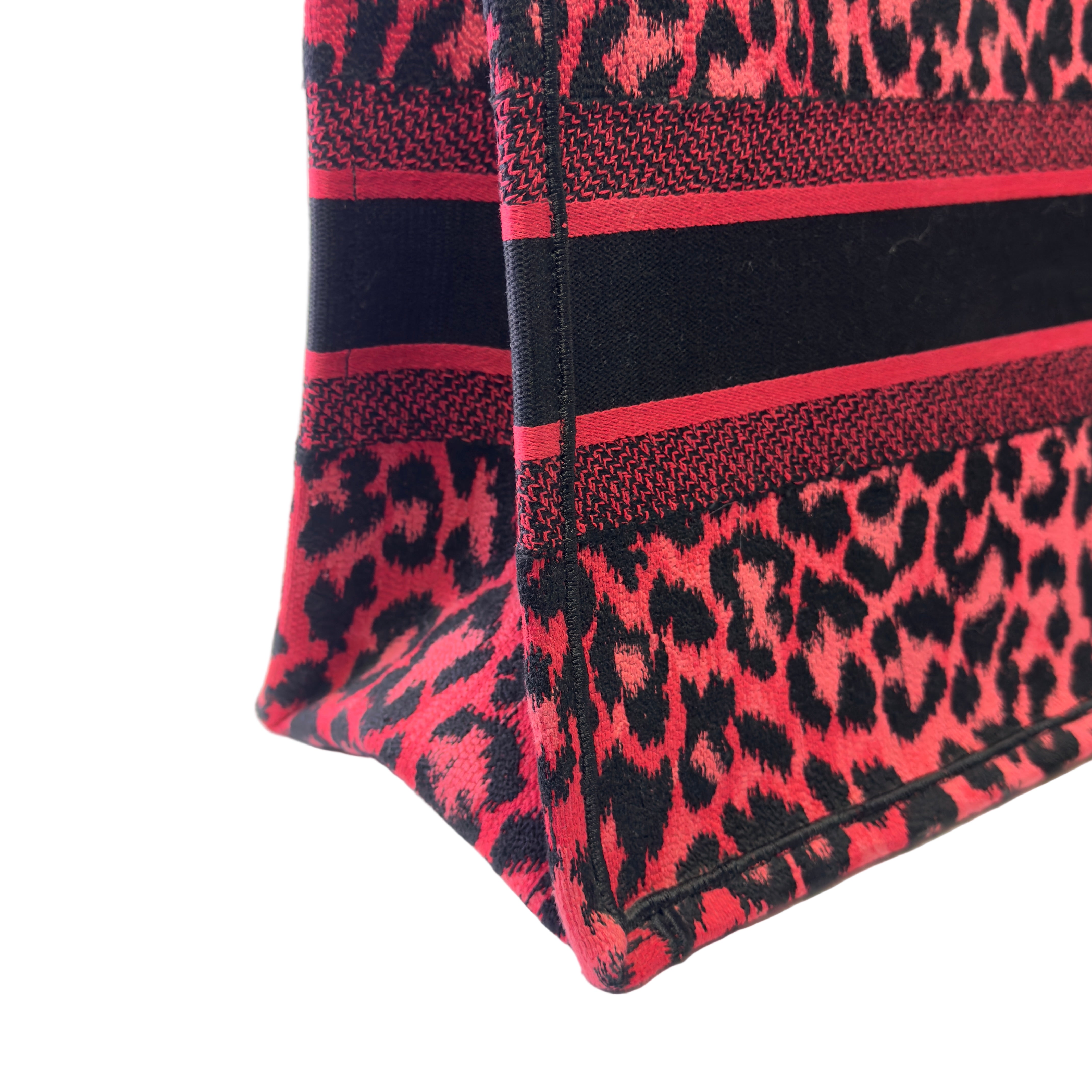 Dior Book Tote Medium Leopard Red