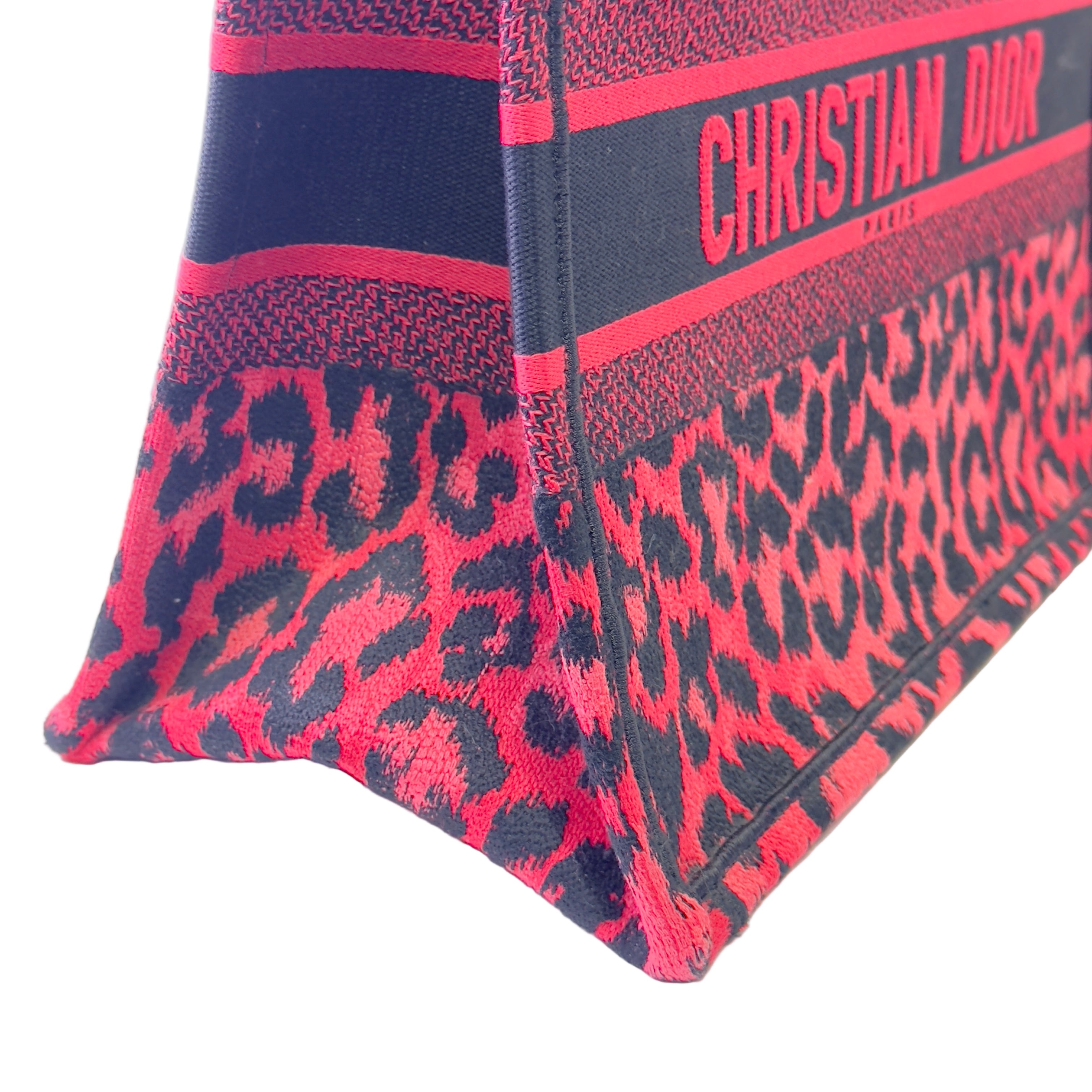 Dior Book Tote Medium Leopard Red