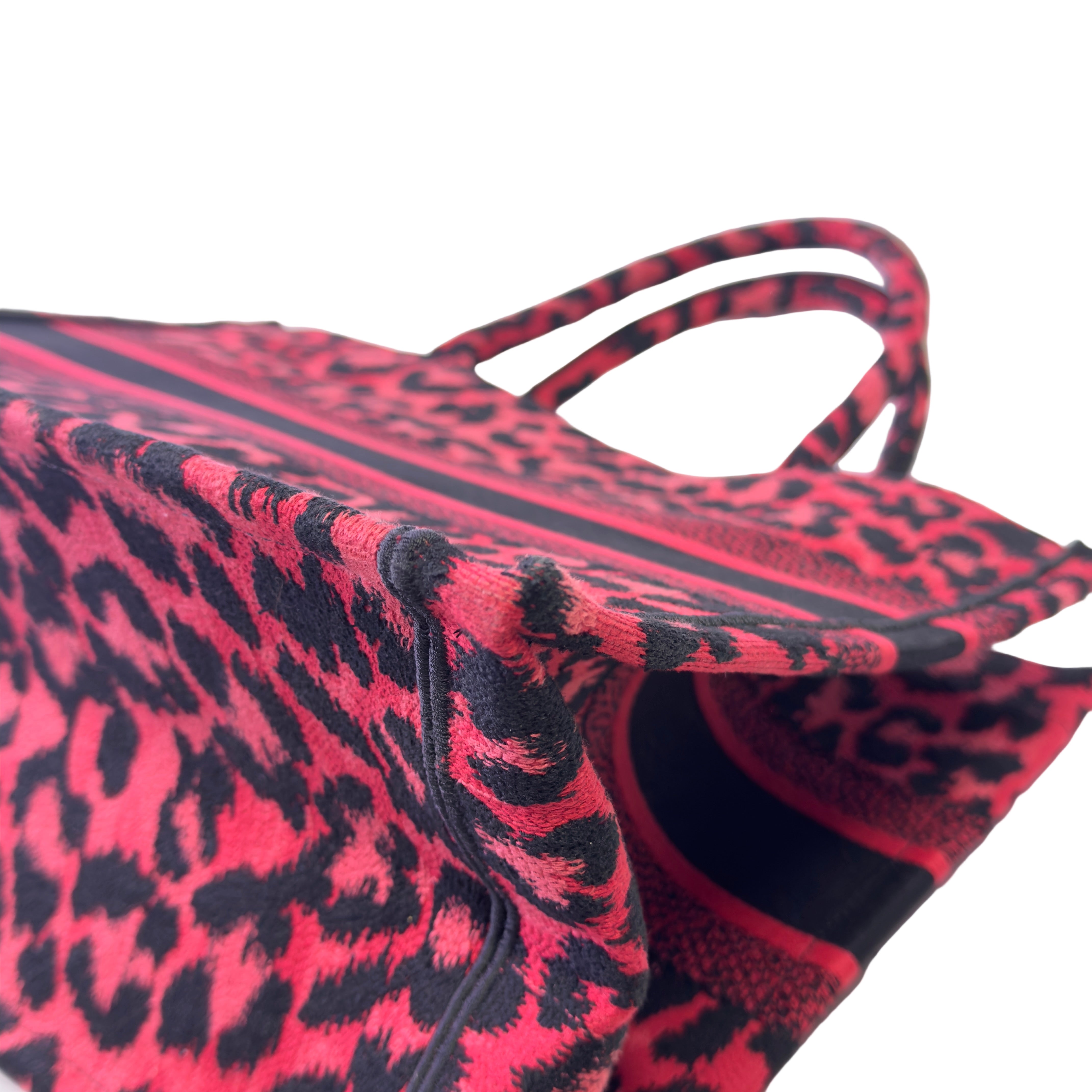 Dior Book Tote Medium Leopard Red