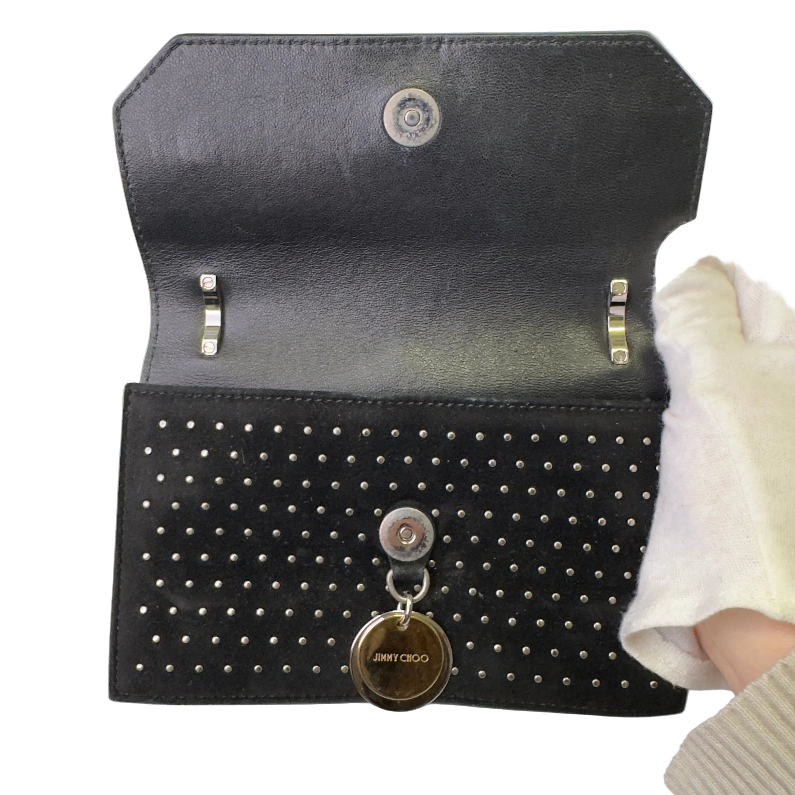 Jimmy Choo Studded Crossbody Bag Black - Lost Designer