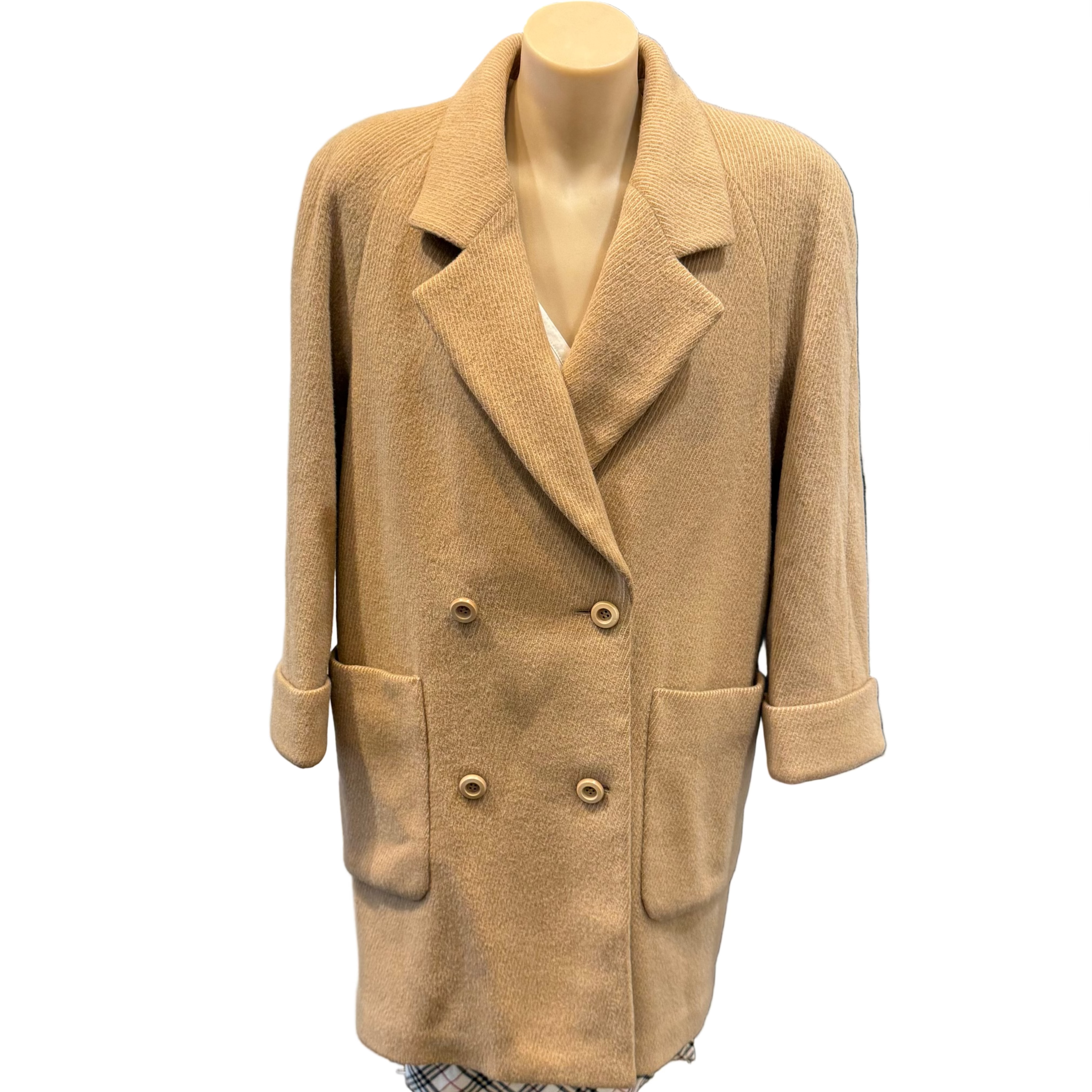 Burberry Coat Wool Beige Medium