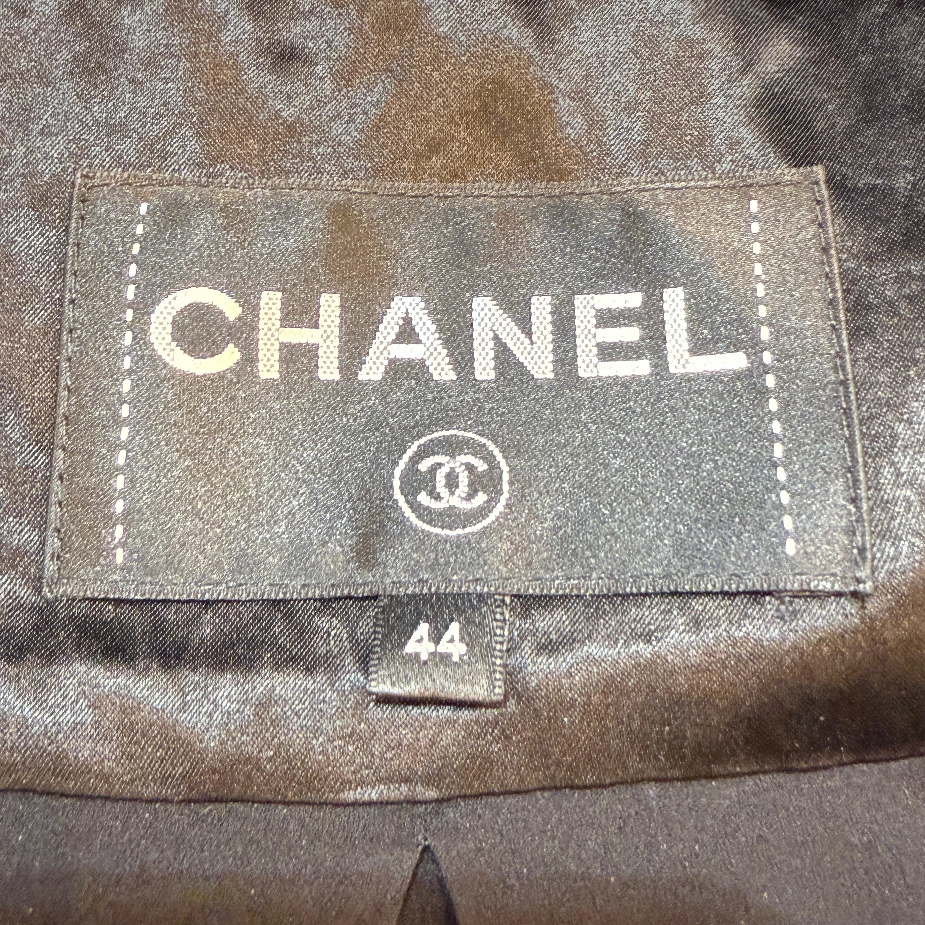 Chanel Bomber Striped Jacket Black Size 44
