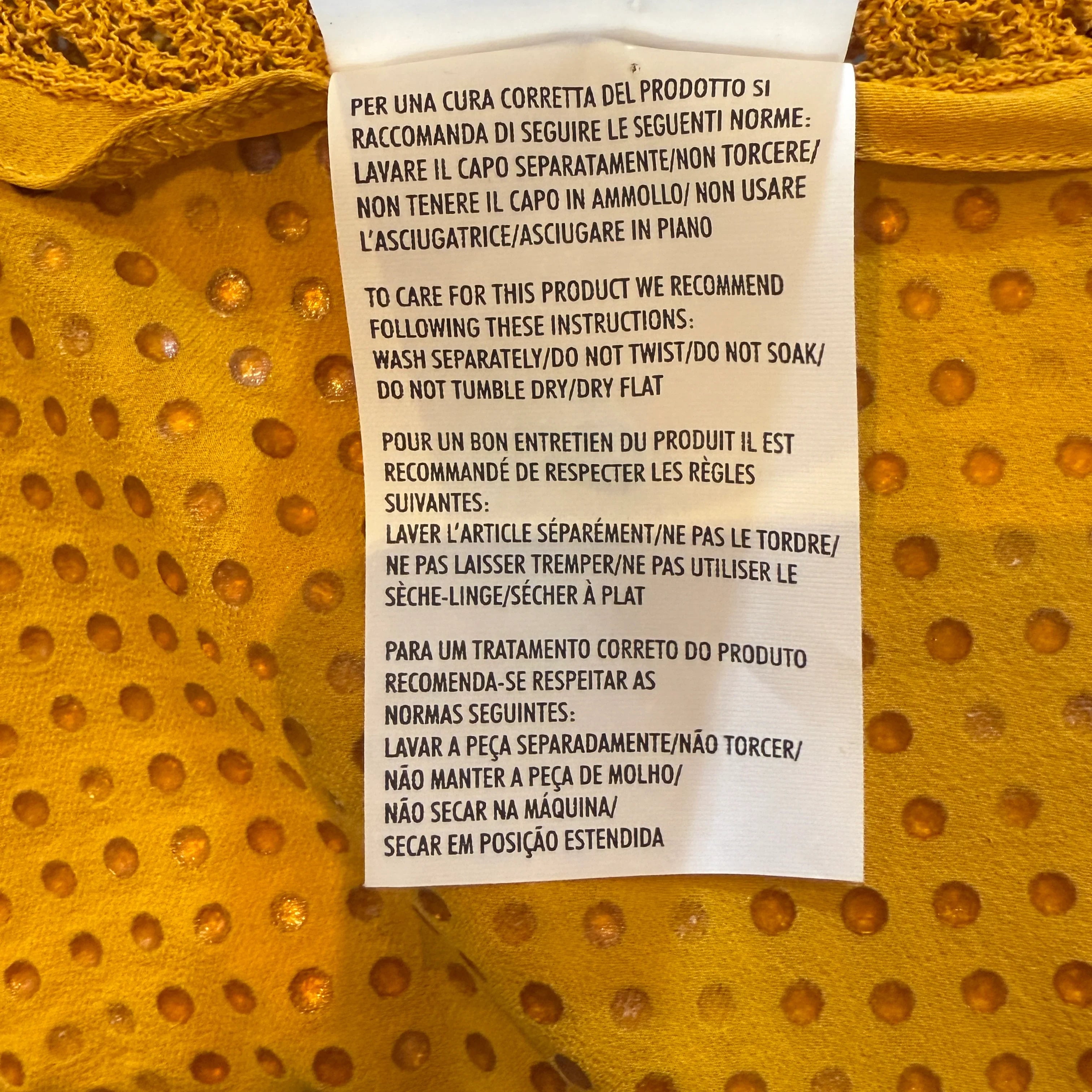 Gucci Mustard Studded Short Sleeve Silk Top Small