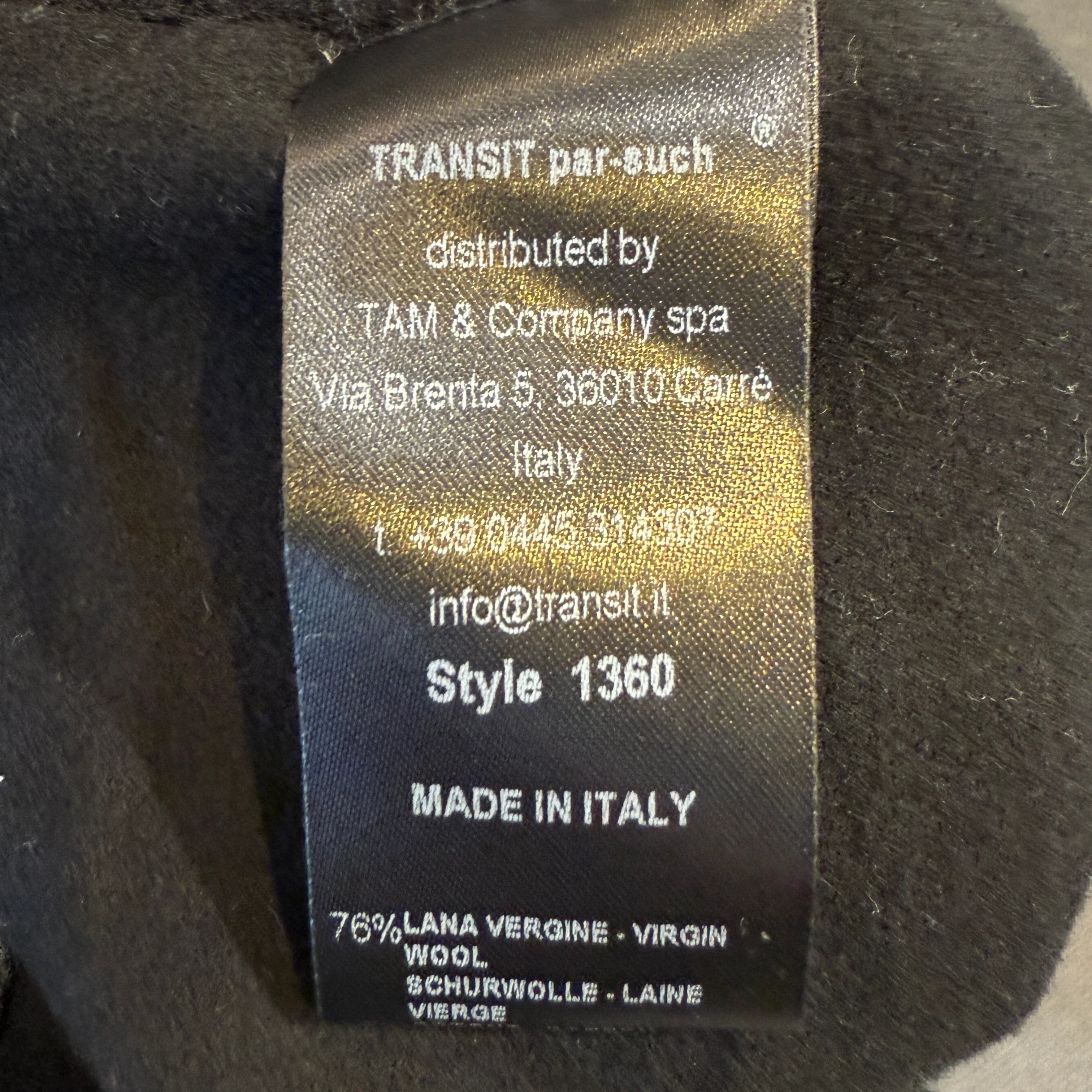 Transit Black Wool-Blend Hooded Coat Large