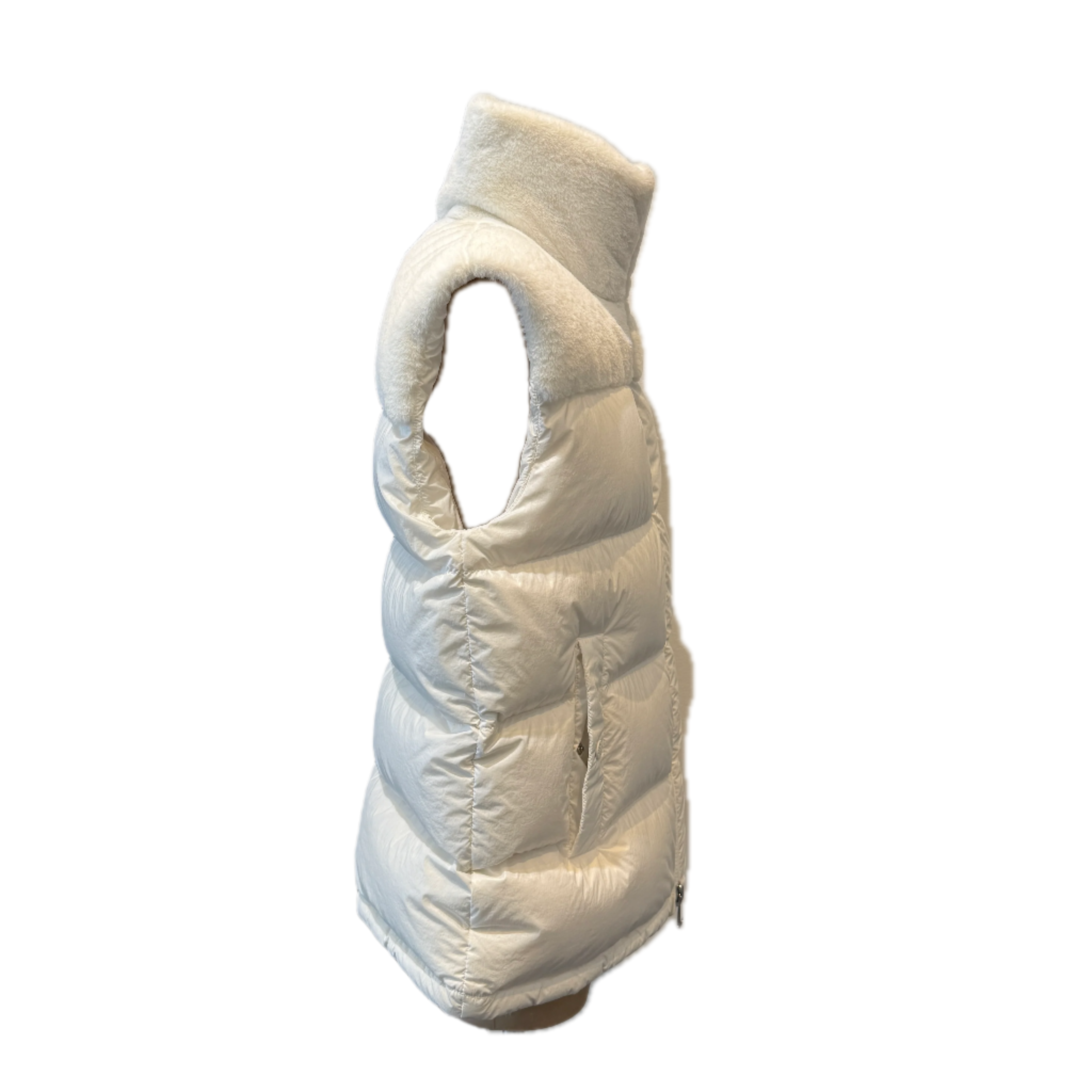 white Moncler Puffer Vest, 0