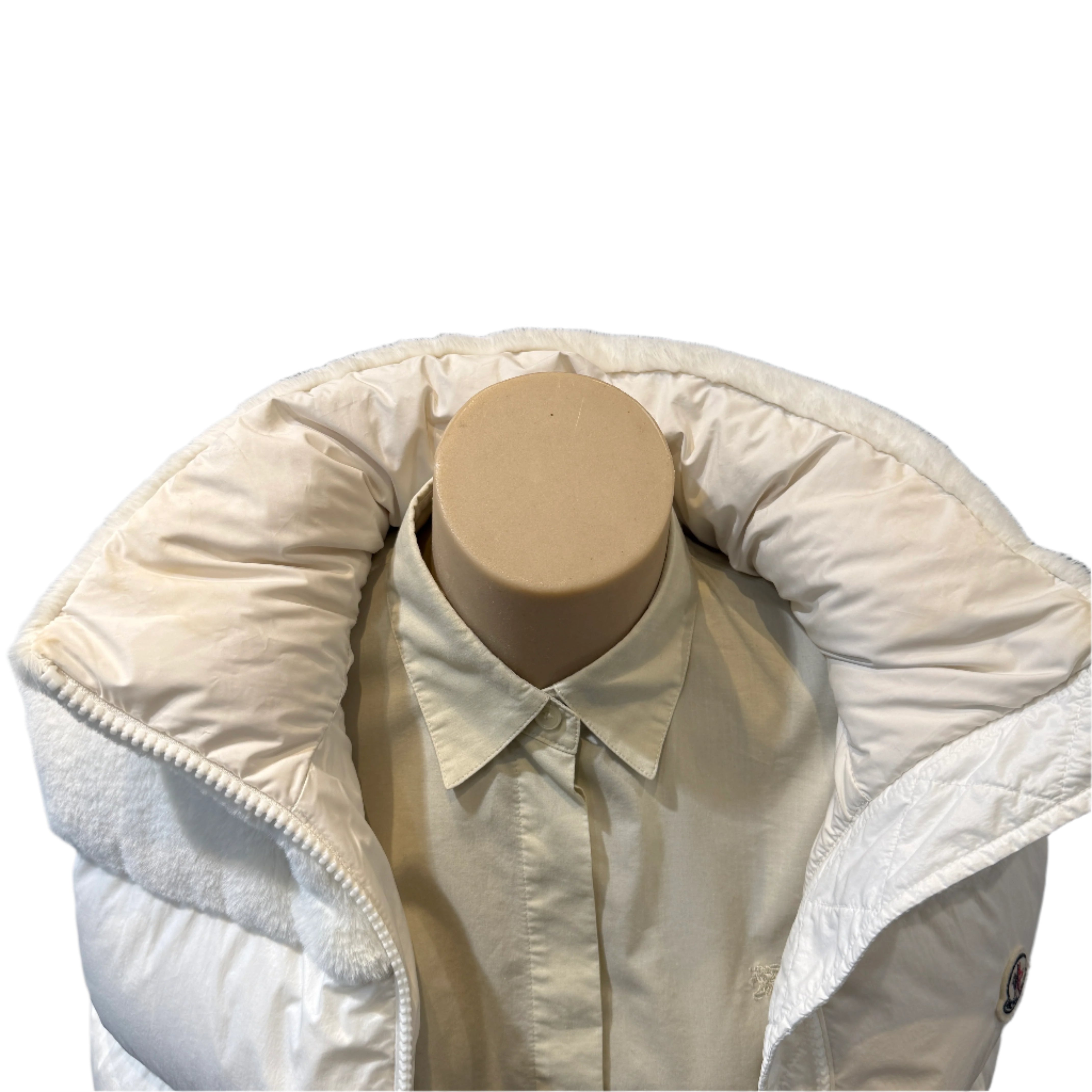 white Moncler Puffer Vest, 0