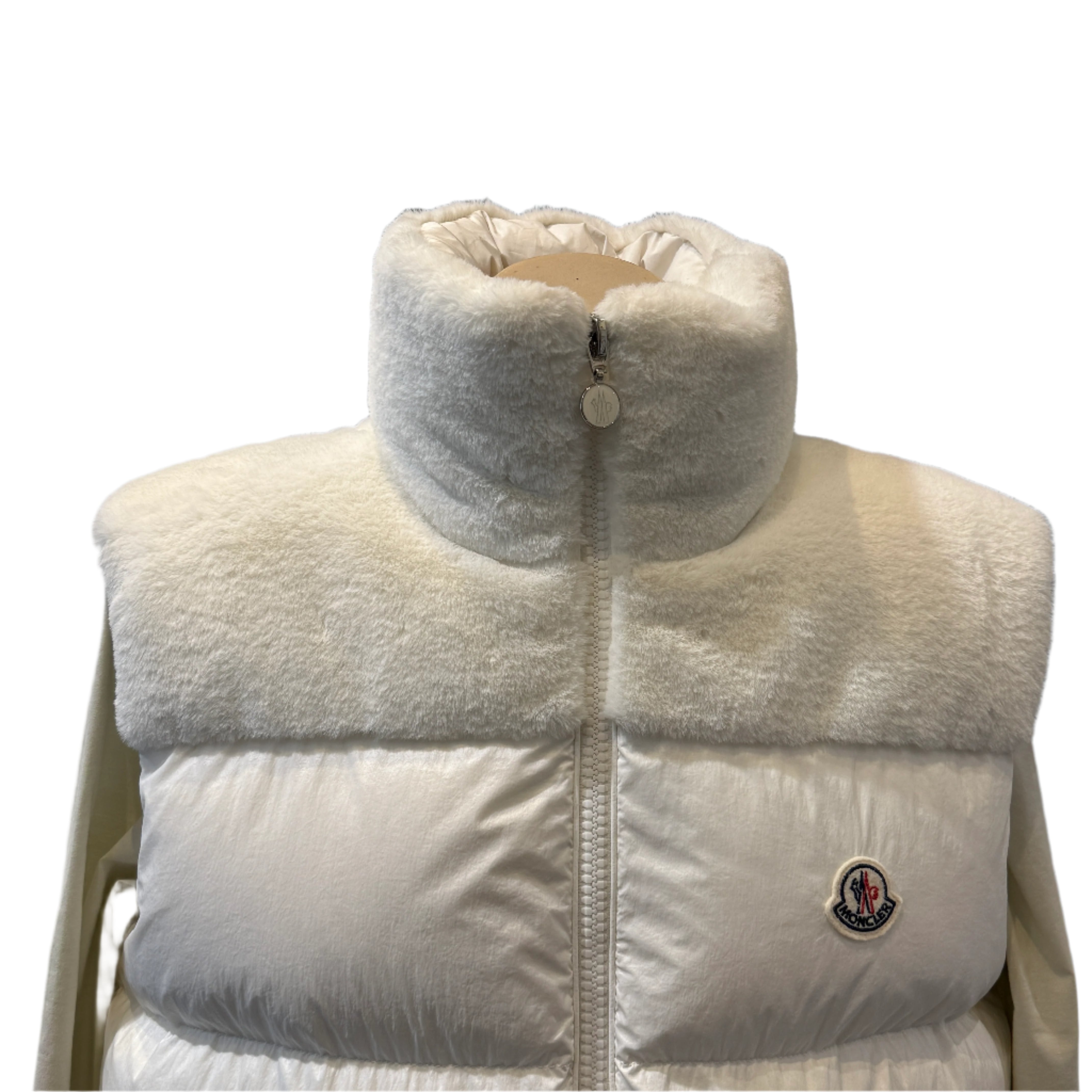 white Moncler Puffer Vest, 0