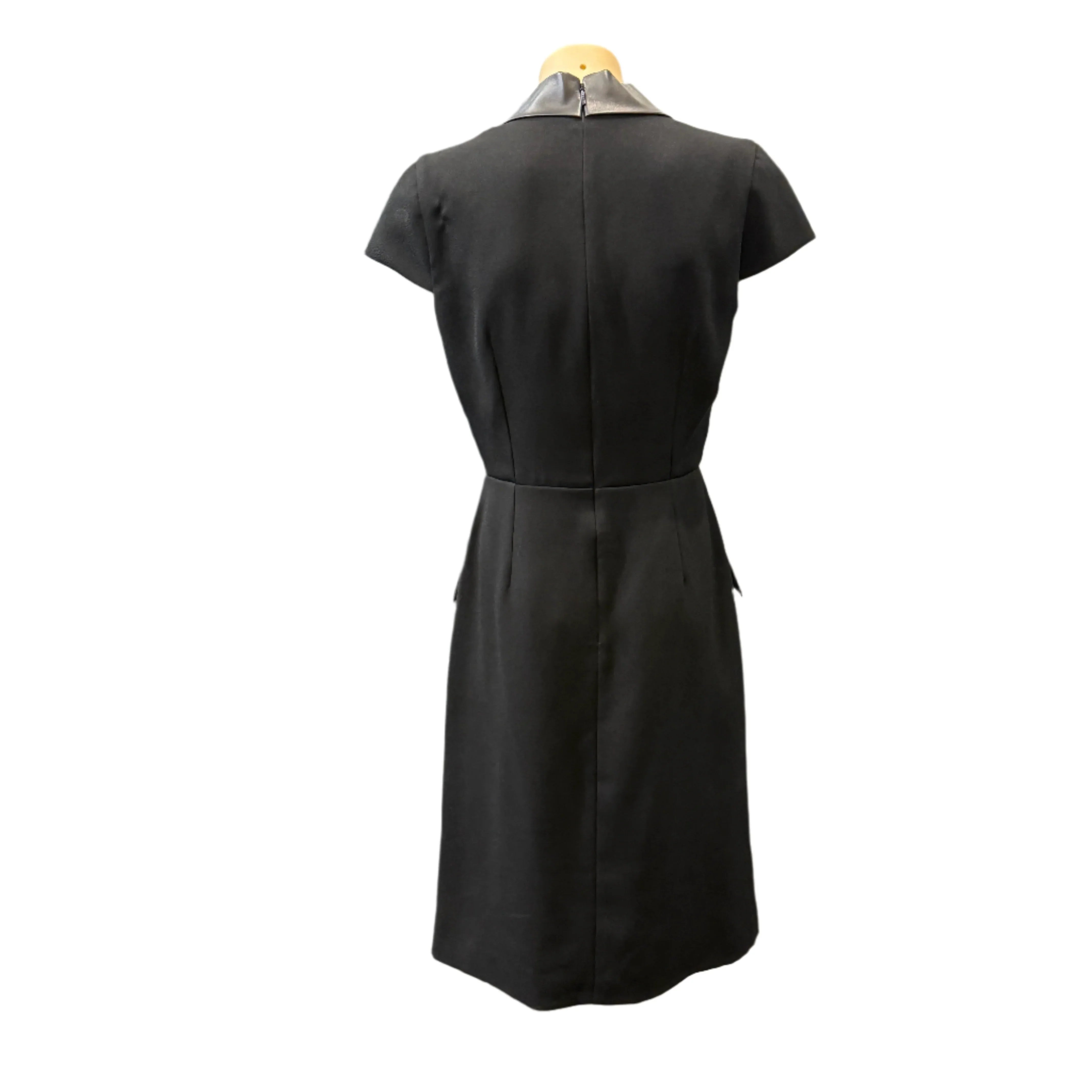 Gucci Elegent Short Dress Triacetate Leather Dress Black 40 - Lost Designer