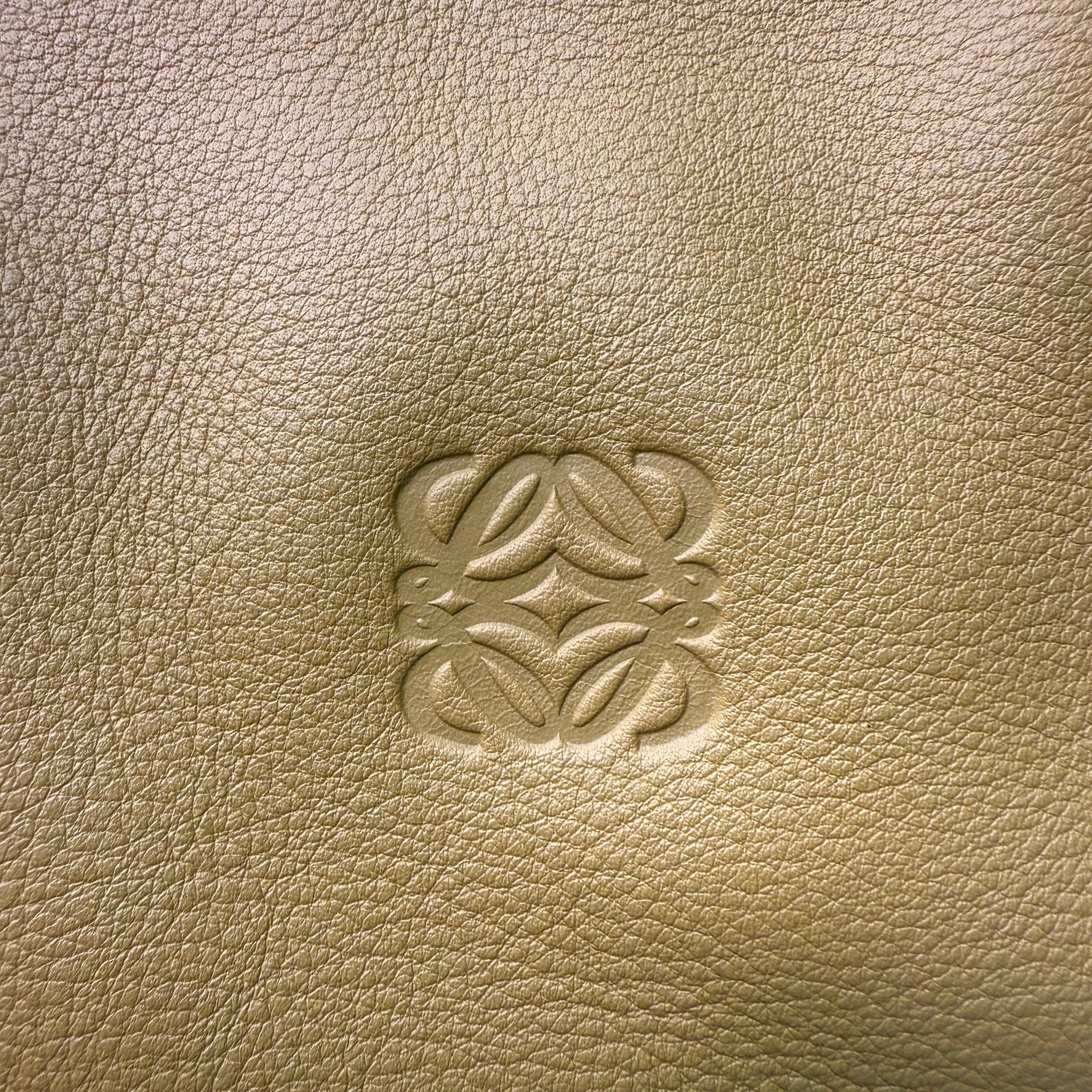 Loewe Tricolour Pebbled Handbag Leather Tan Purple - Lost Designer