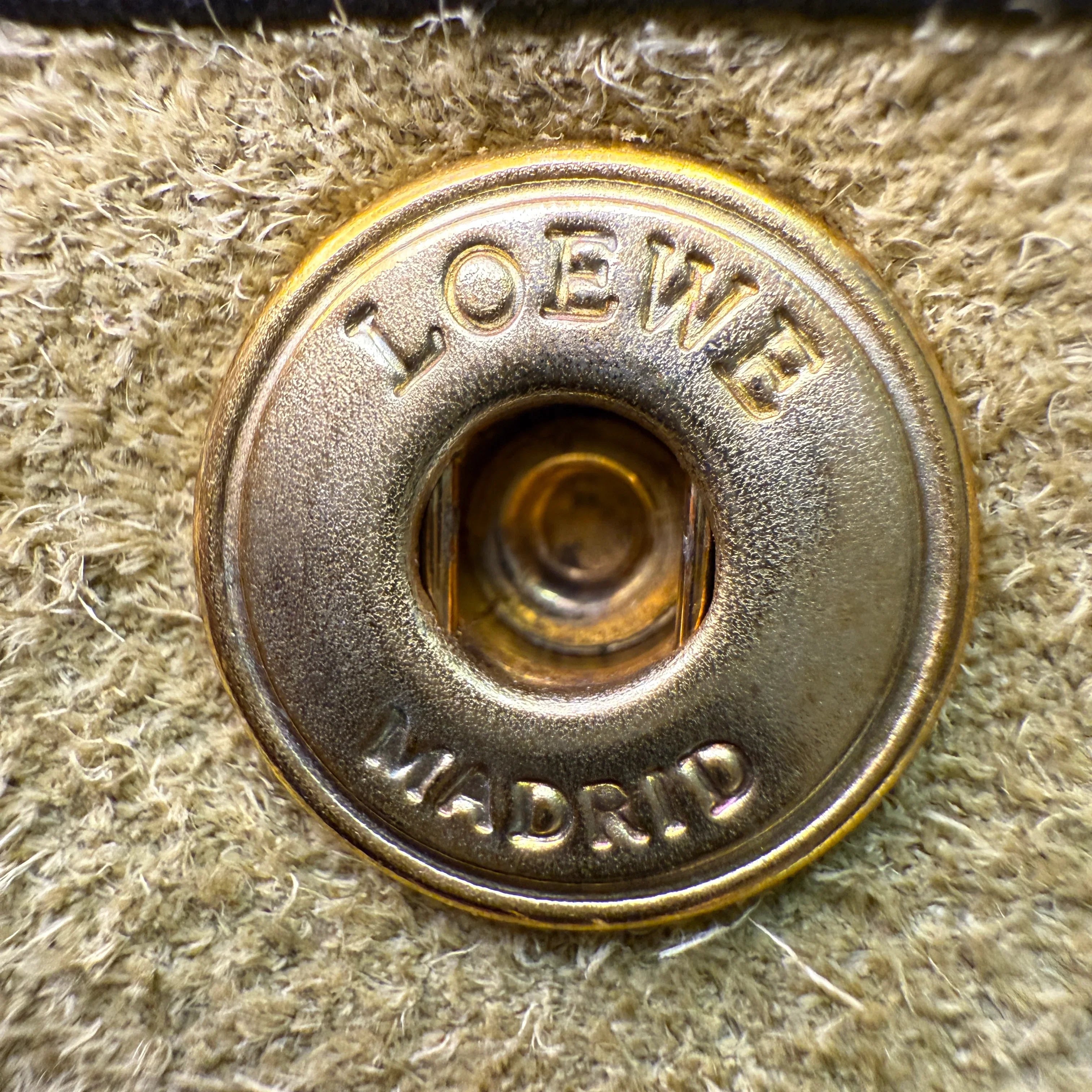 Loewe Tricolour Pebbled Handbag Leather Tan Purple - Lost Designer