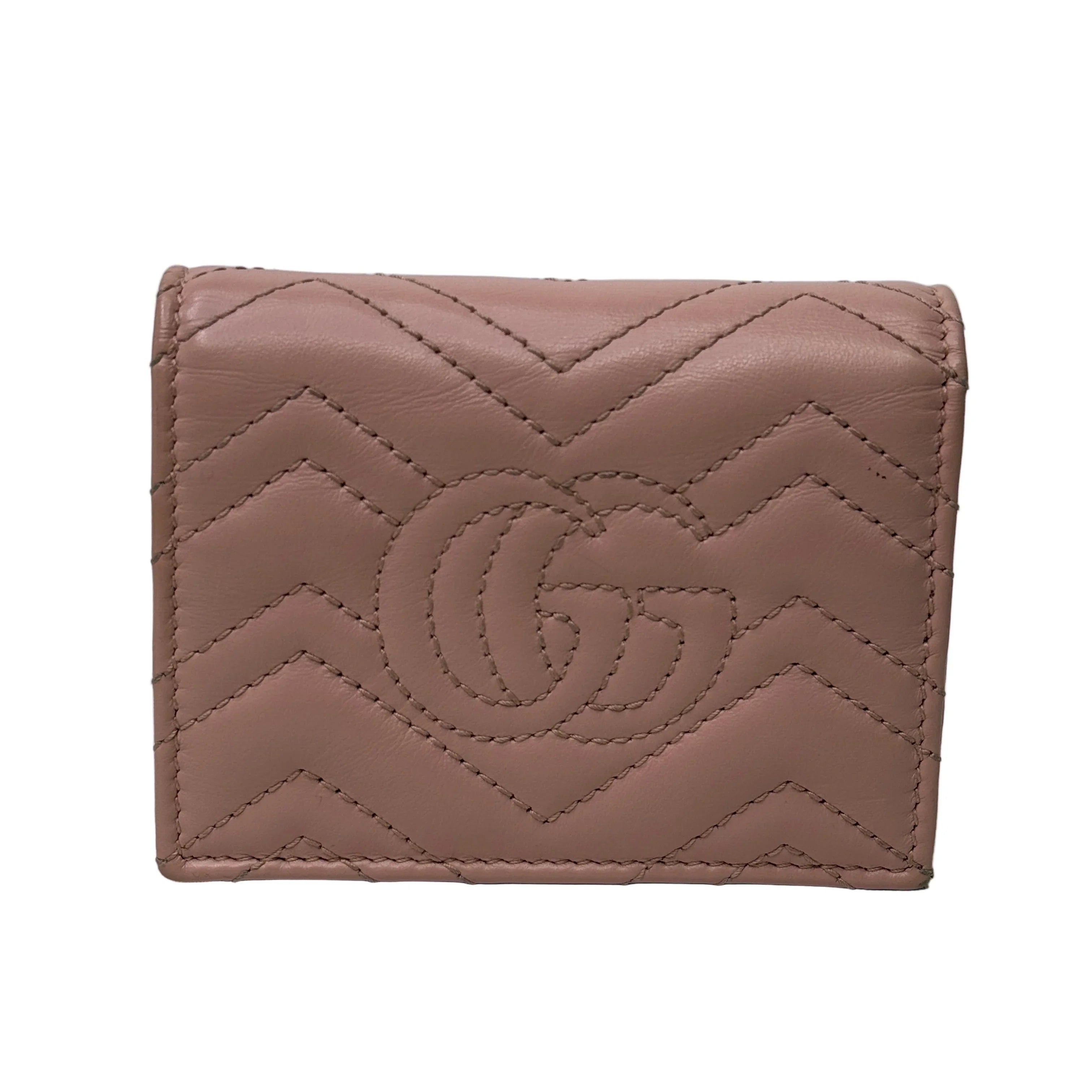 Gucci GG Small Marmont Wallet Leather Pink - Lost Designer