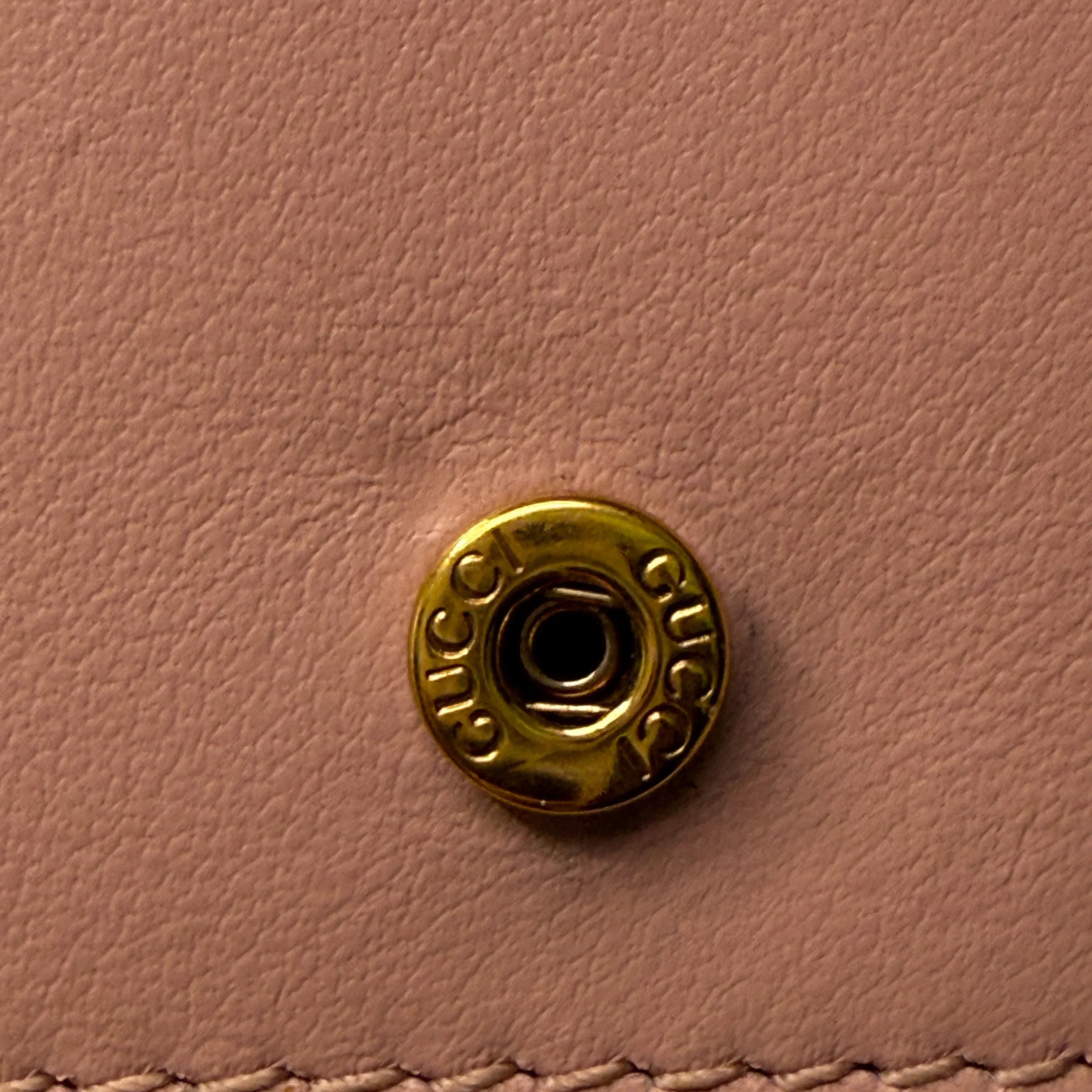 Gucci GG Small Marmont Wallet Leather Pink - Lost Designer