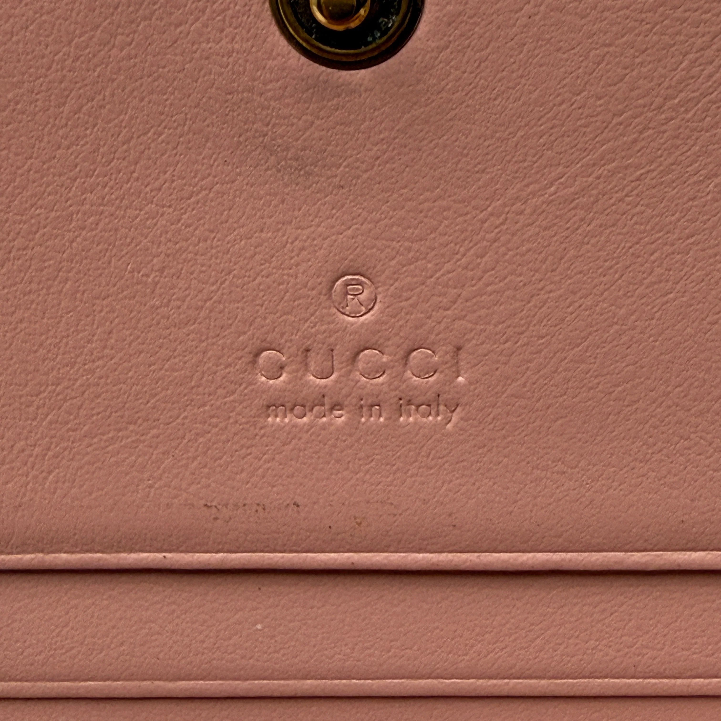 Gucci GG Small Marmont Wallet Leather Pink - Lost Designer