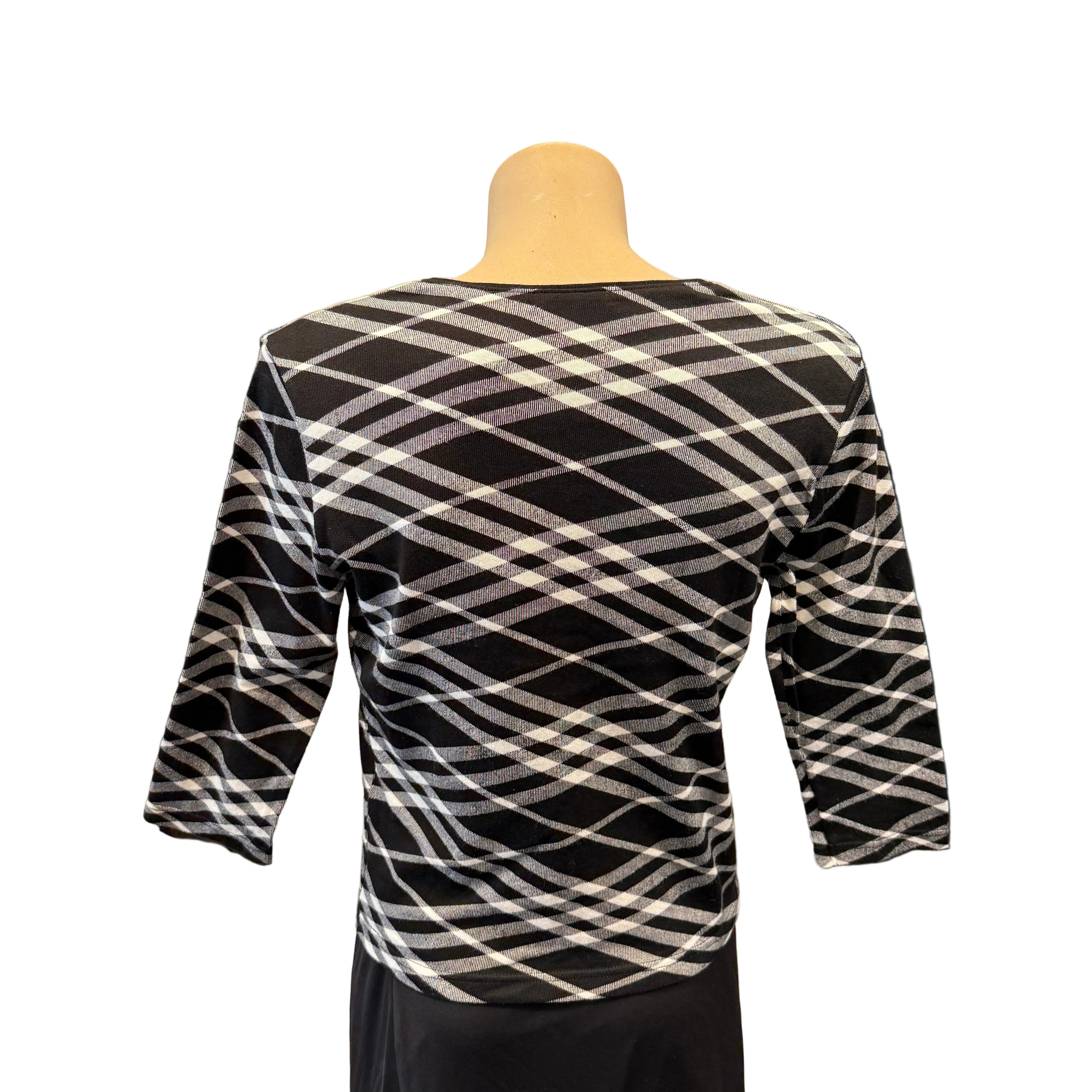 Burberry Elbow Sleeve Striped Sweater Black 38 - Lost Designer