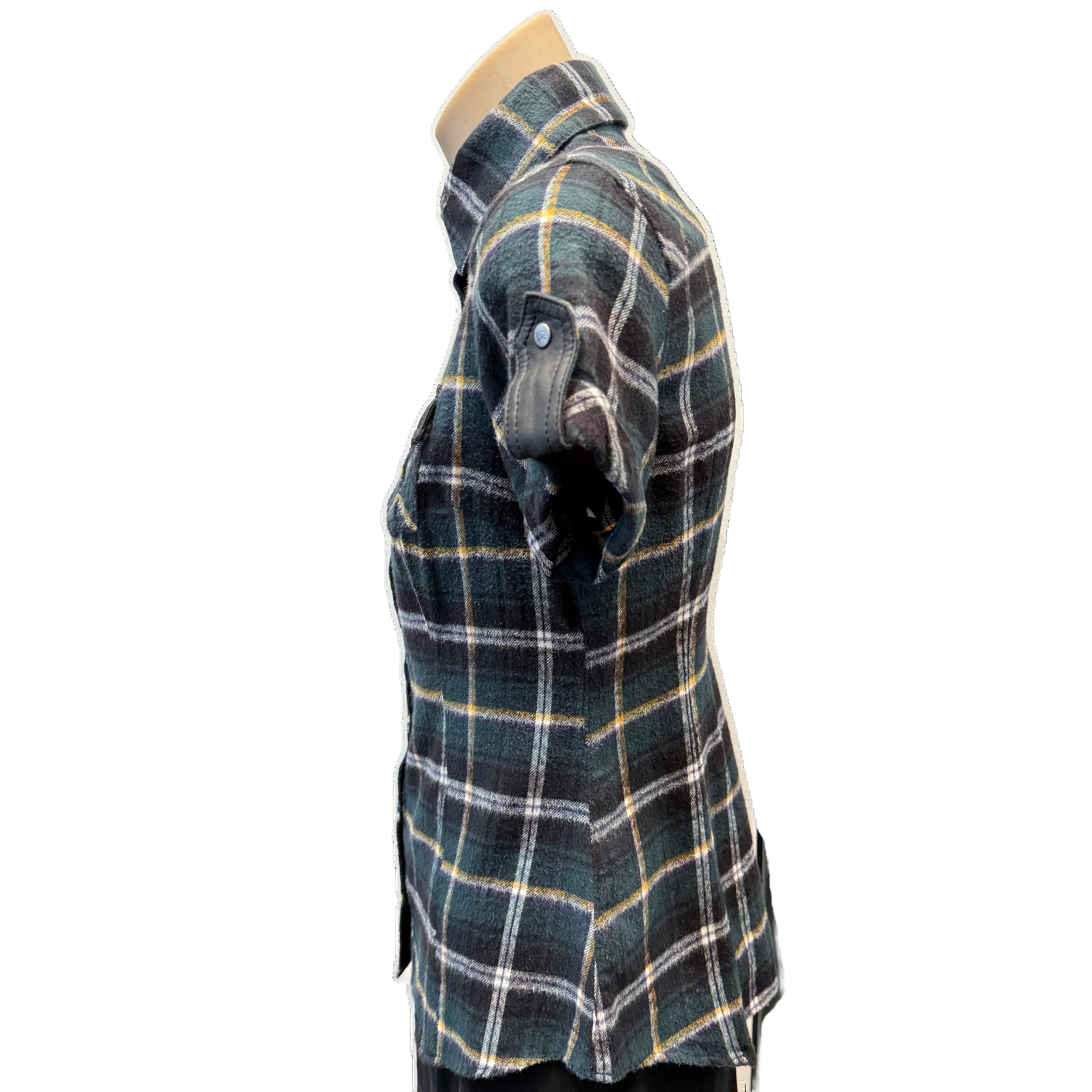 Burberry Blue Label Short Sleeve Shirt 36 Black/Green - Lost Designer