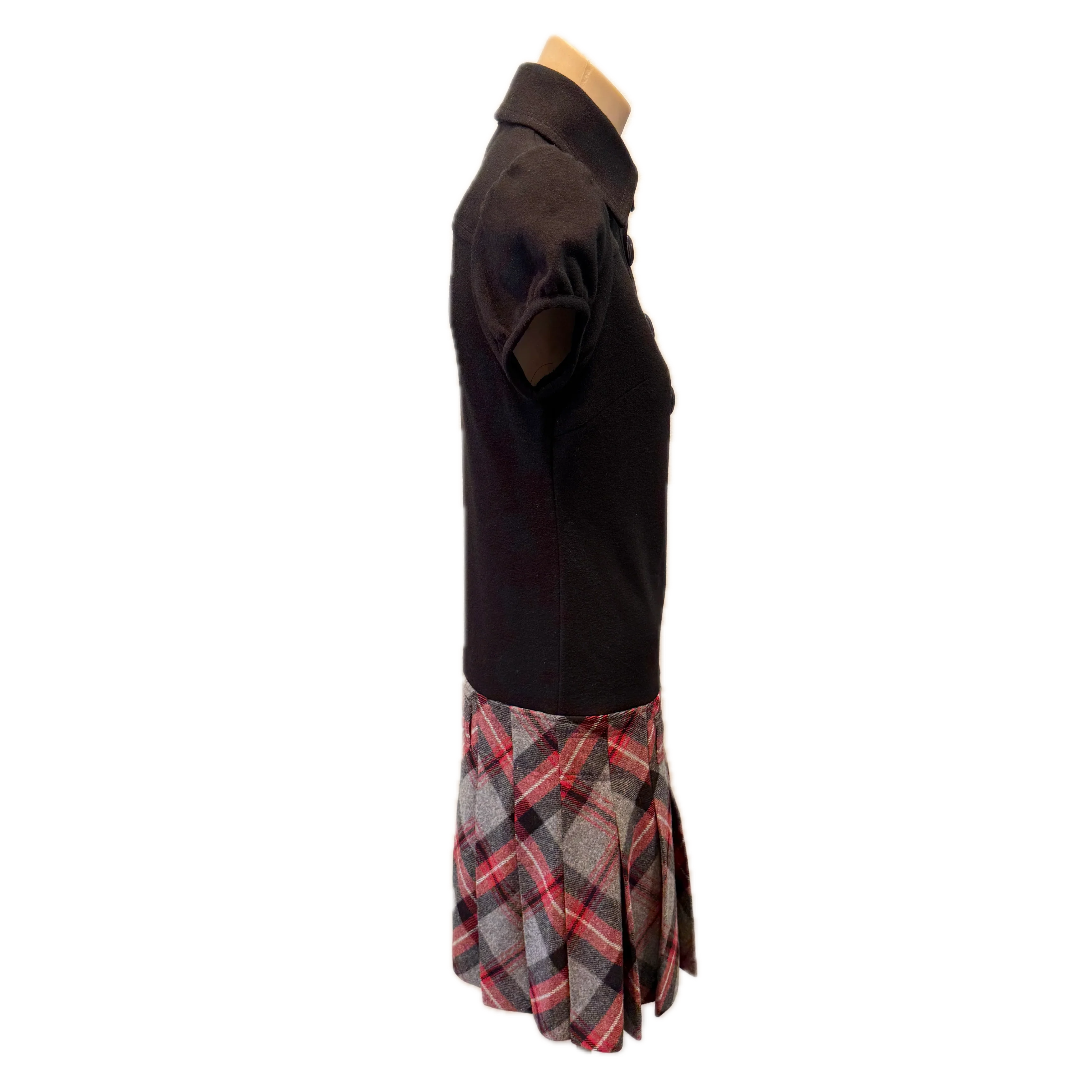 Burberry Blue Label One Piece Dress Wool 38 Black/Red - Lost Designer