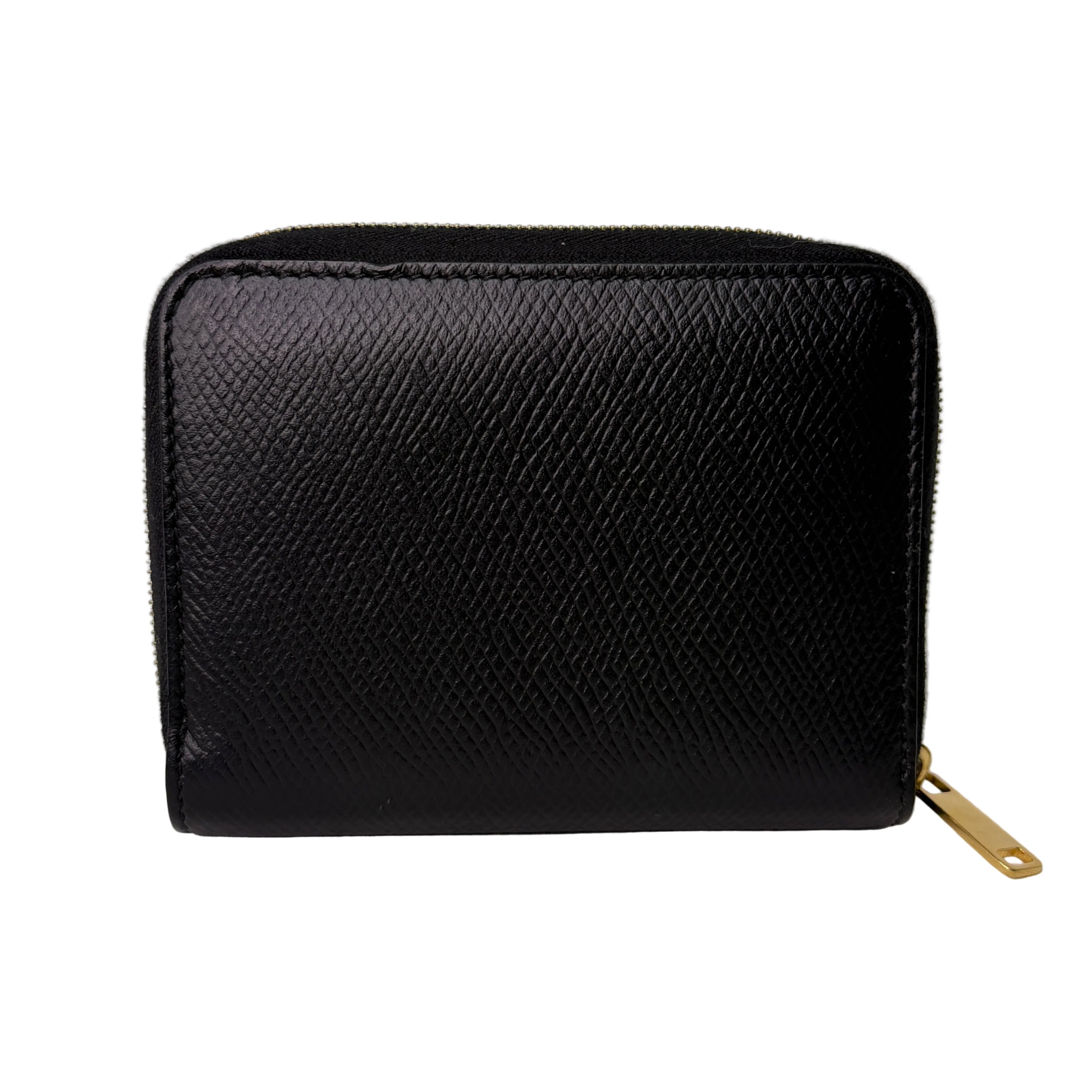 Celine Compact Leather Calfskin Wallet Black - Lost Designer
