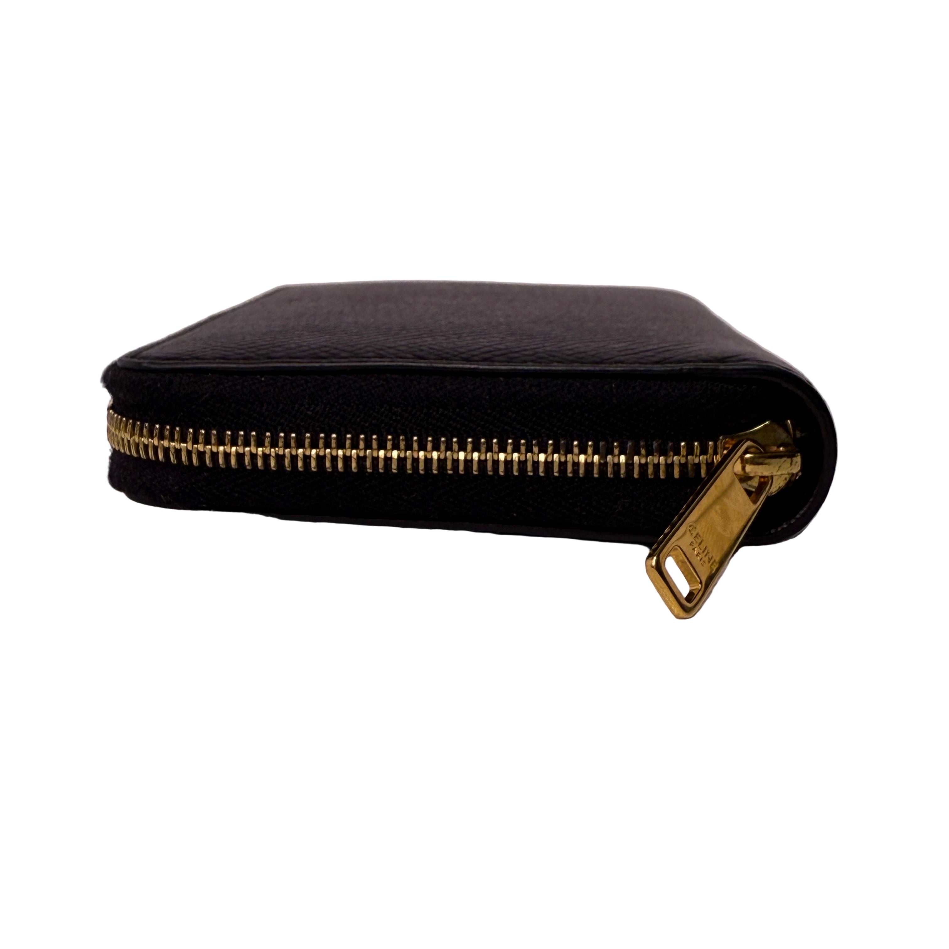 Celine Compact Leather Calfskin Wallet Black