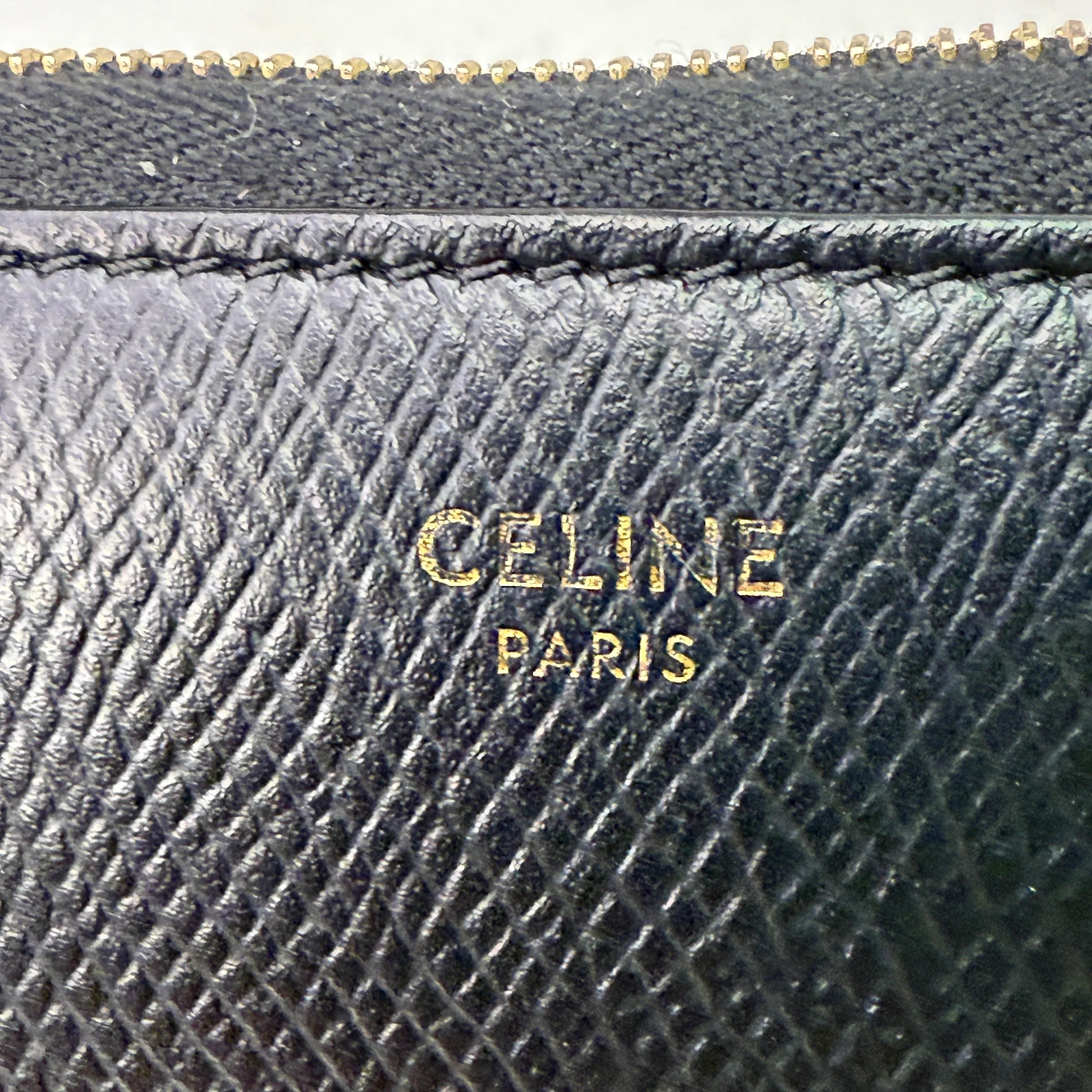 Celine Compact Leather Calfskin Wallet Black - Lost Designer