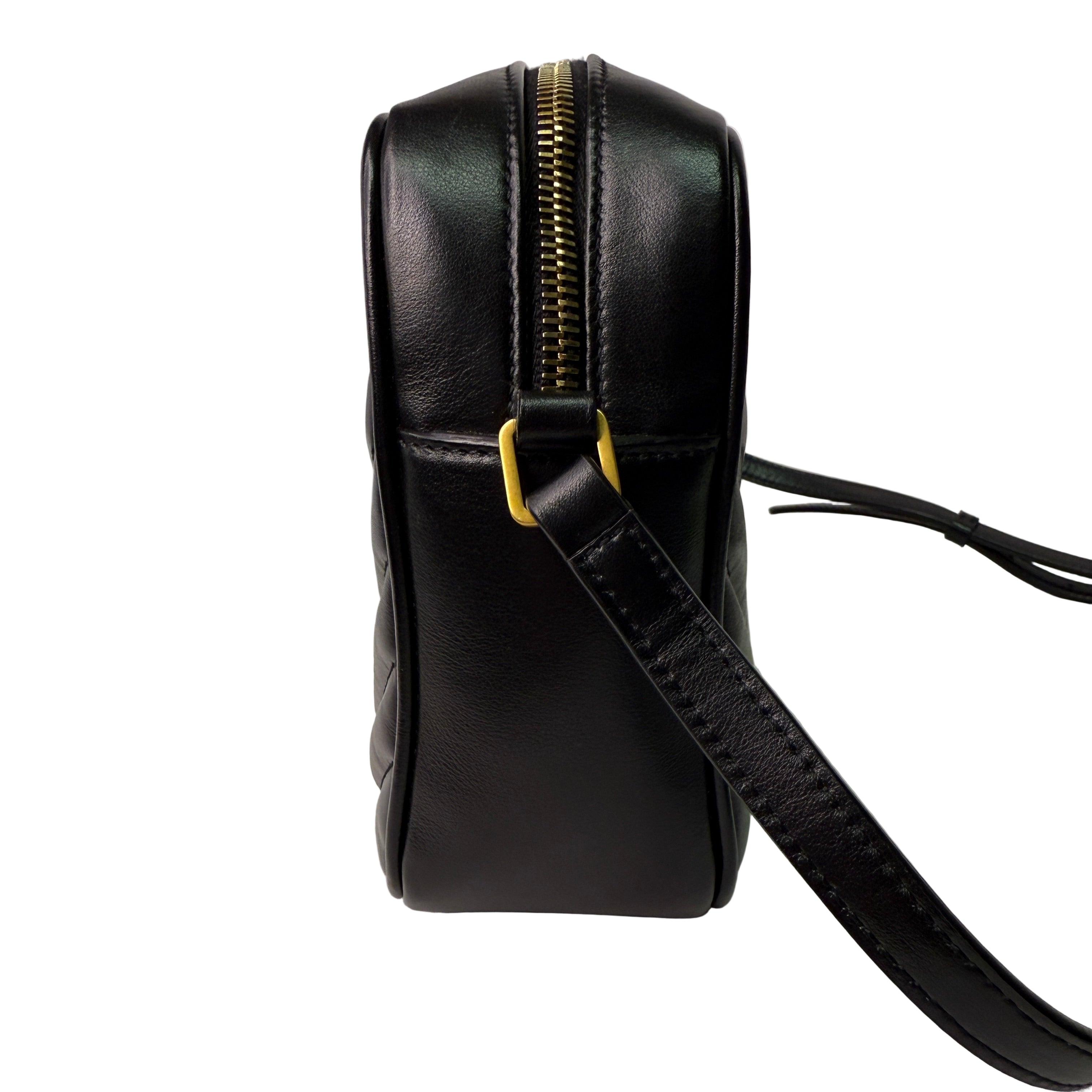 Yves Saint Laurent YSL Lou Quilted Camera Bag Leather Black
