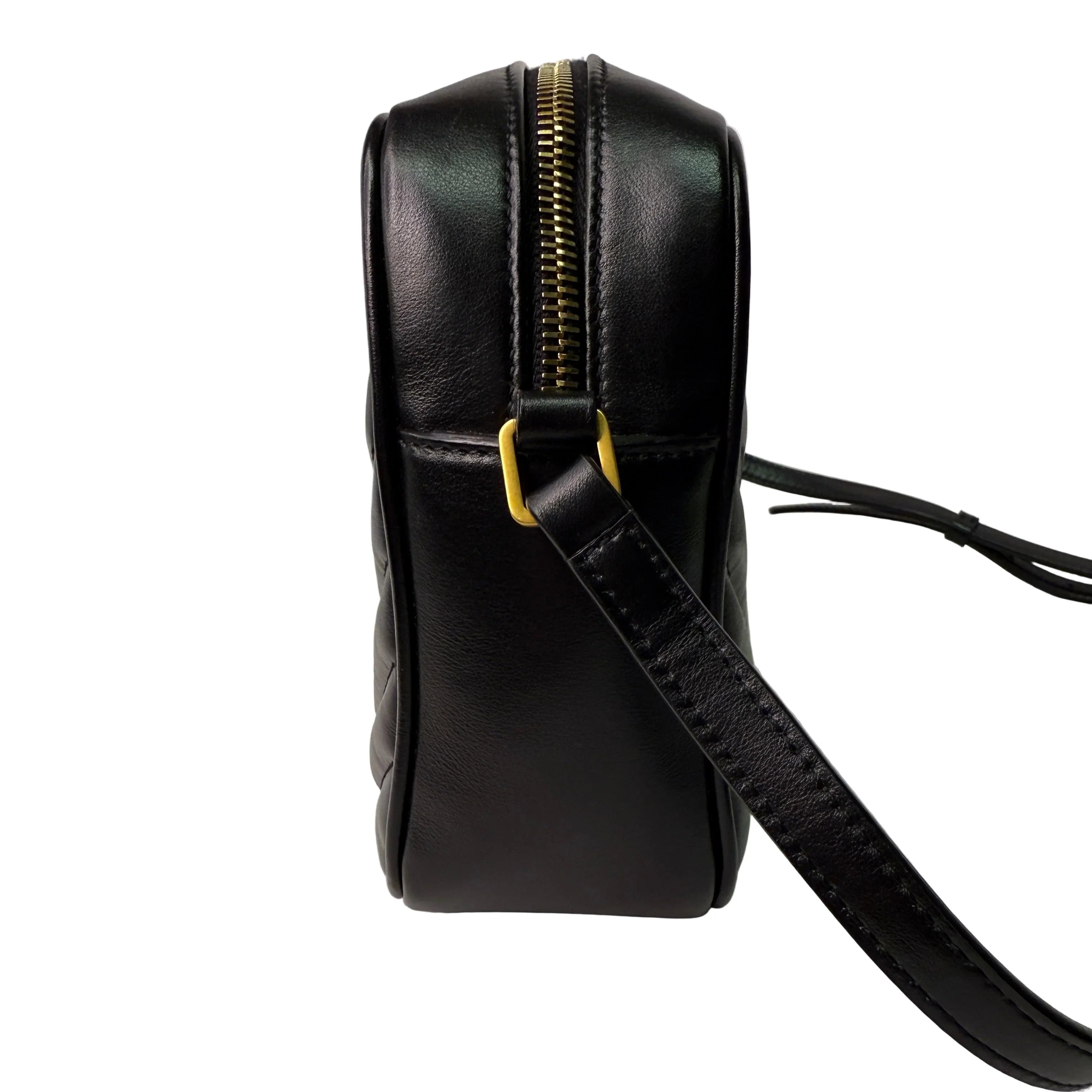 Yves Saint Laurent YSL Lou Quilted Camera Bag Leather Black - Lost Designer