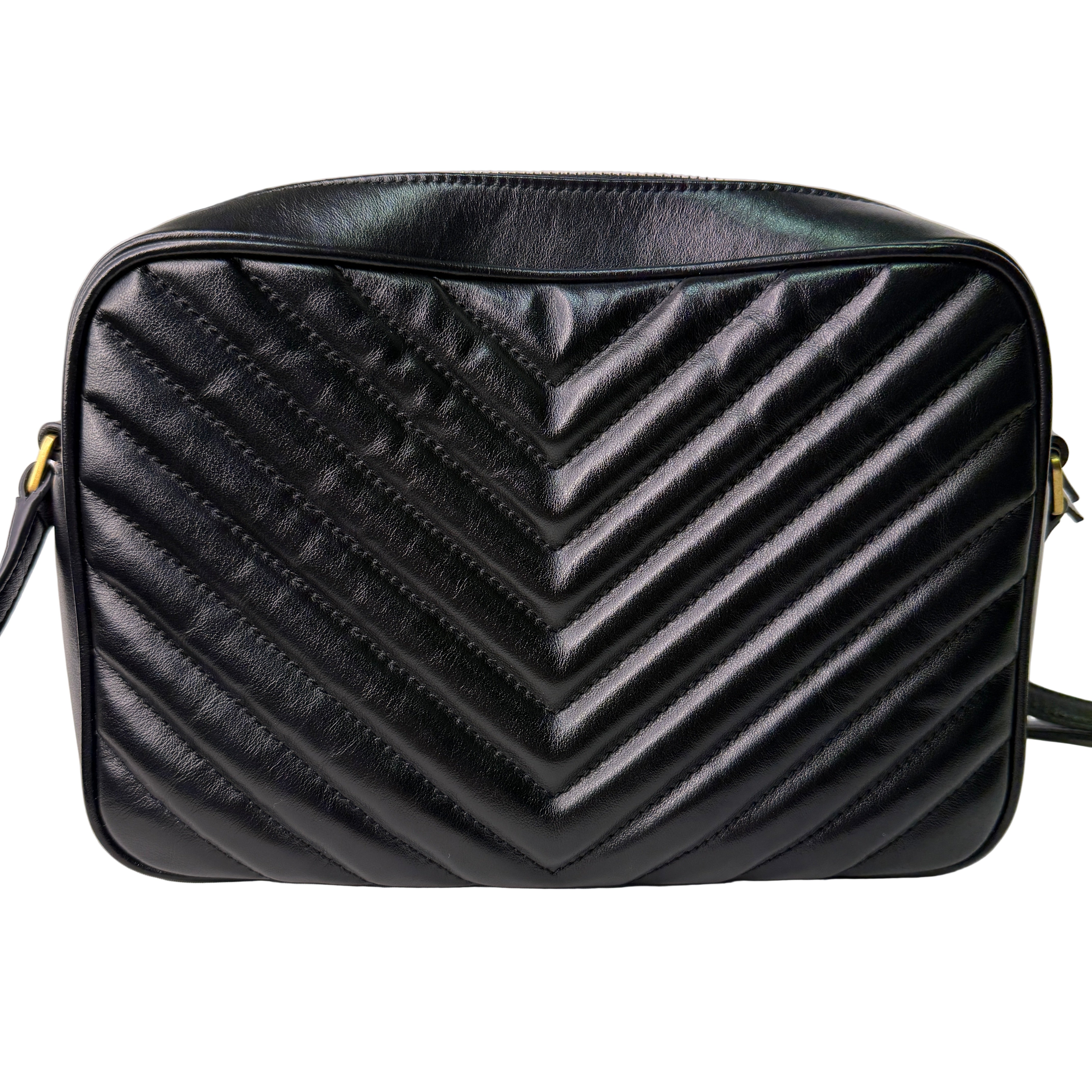 Yves Saint Laurent YSL Lou Quilted Camera Bag Leather Black