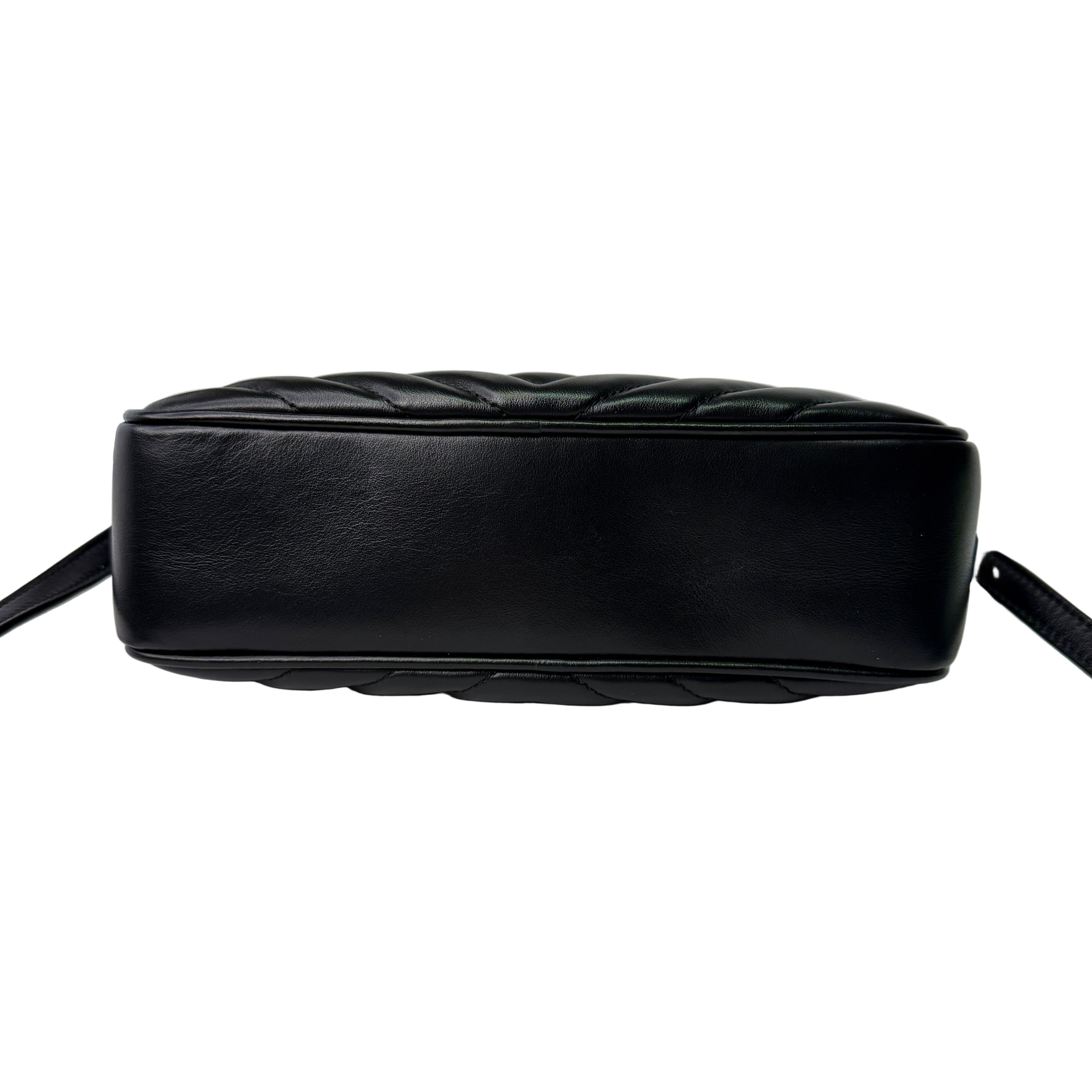 Yves Saint Laurent YSL Lou Quilted Camera Bag Leather Black