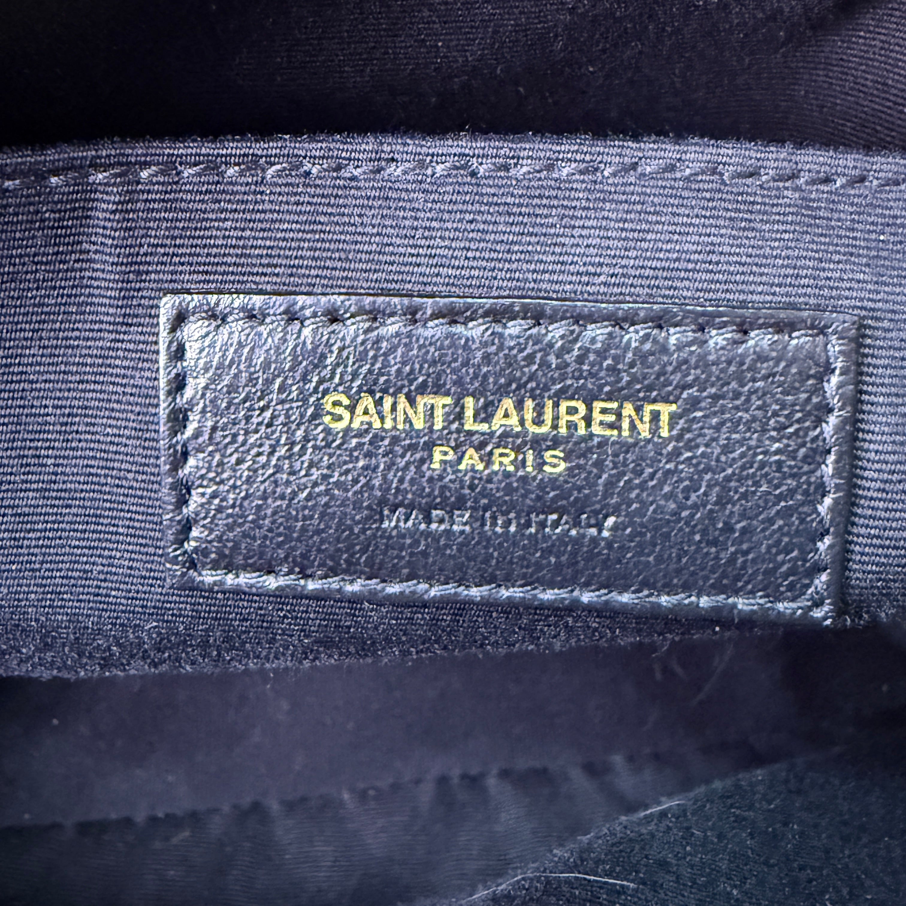 Yves Saint Laurent YSL Lou Quilted Camera Bag Leather Black
