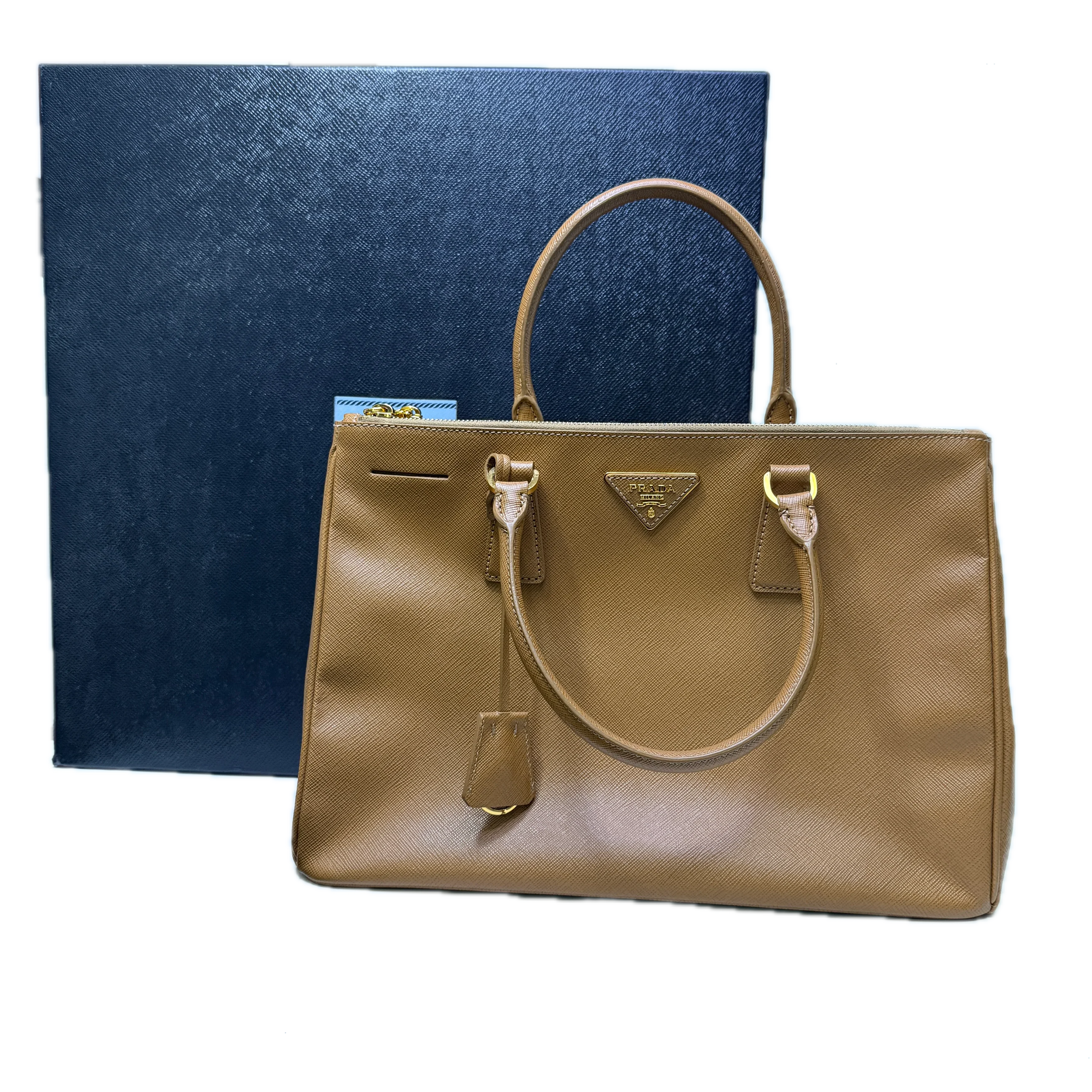 Prada Galleria Handbag Saffiano Leather Brown - Lost Designer