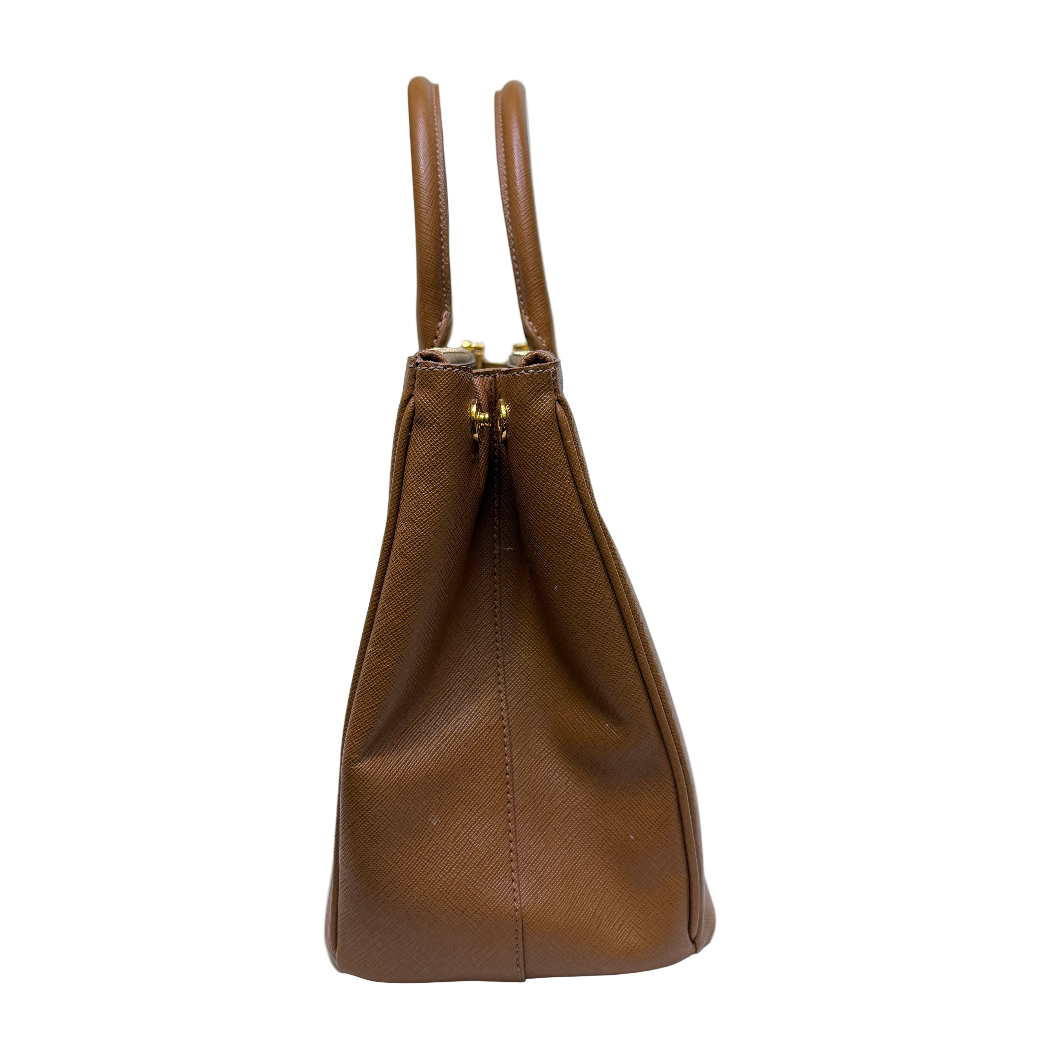 Prada Galleria Handbag Saffiano Leather Brown
