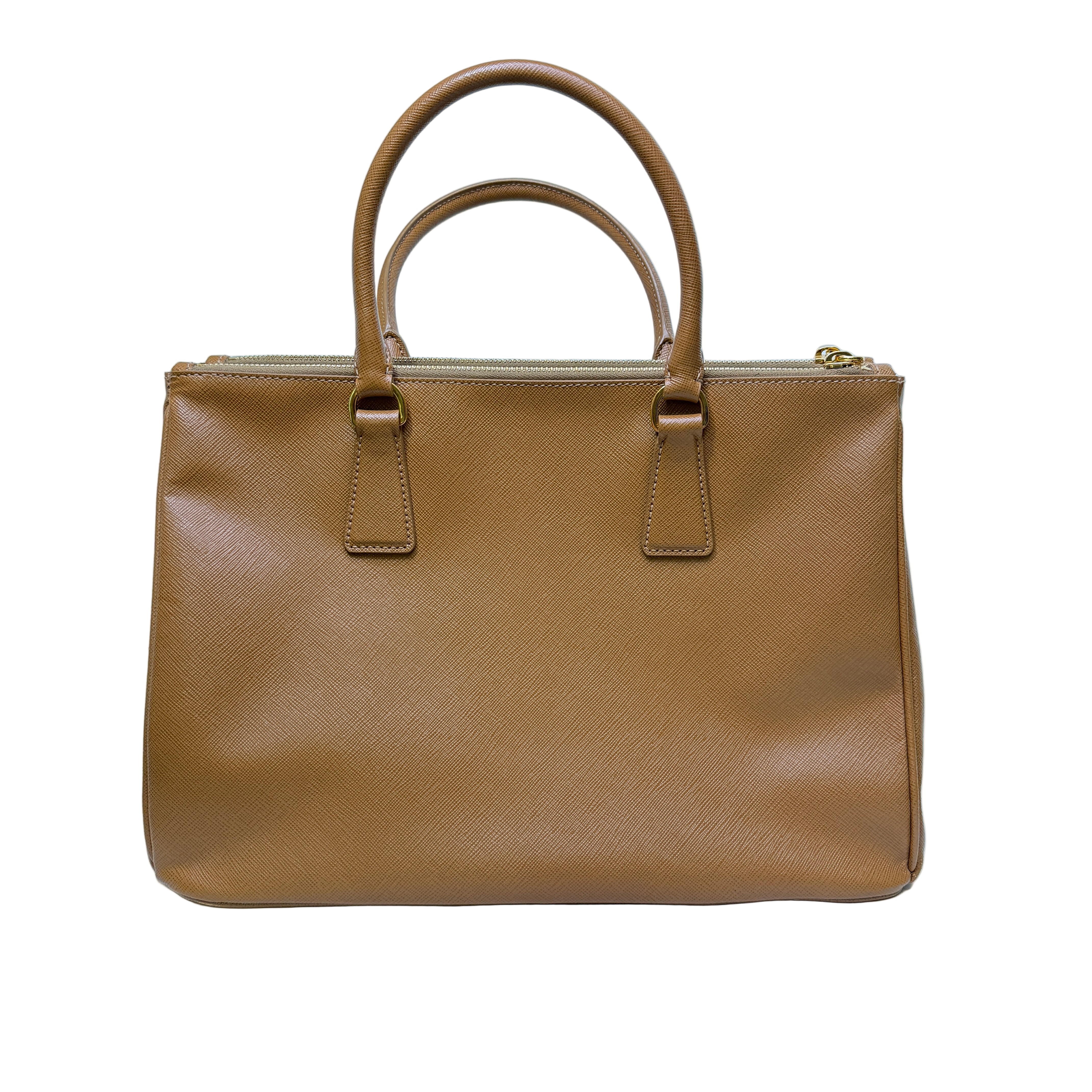 Prada Galleria Handbag Saffiano Leather Brown