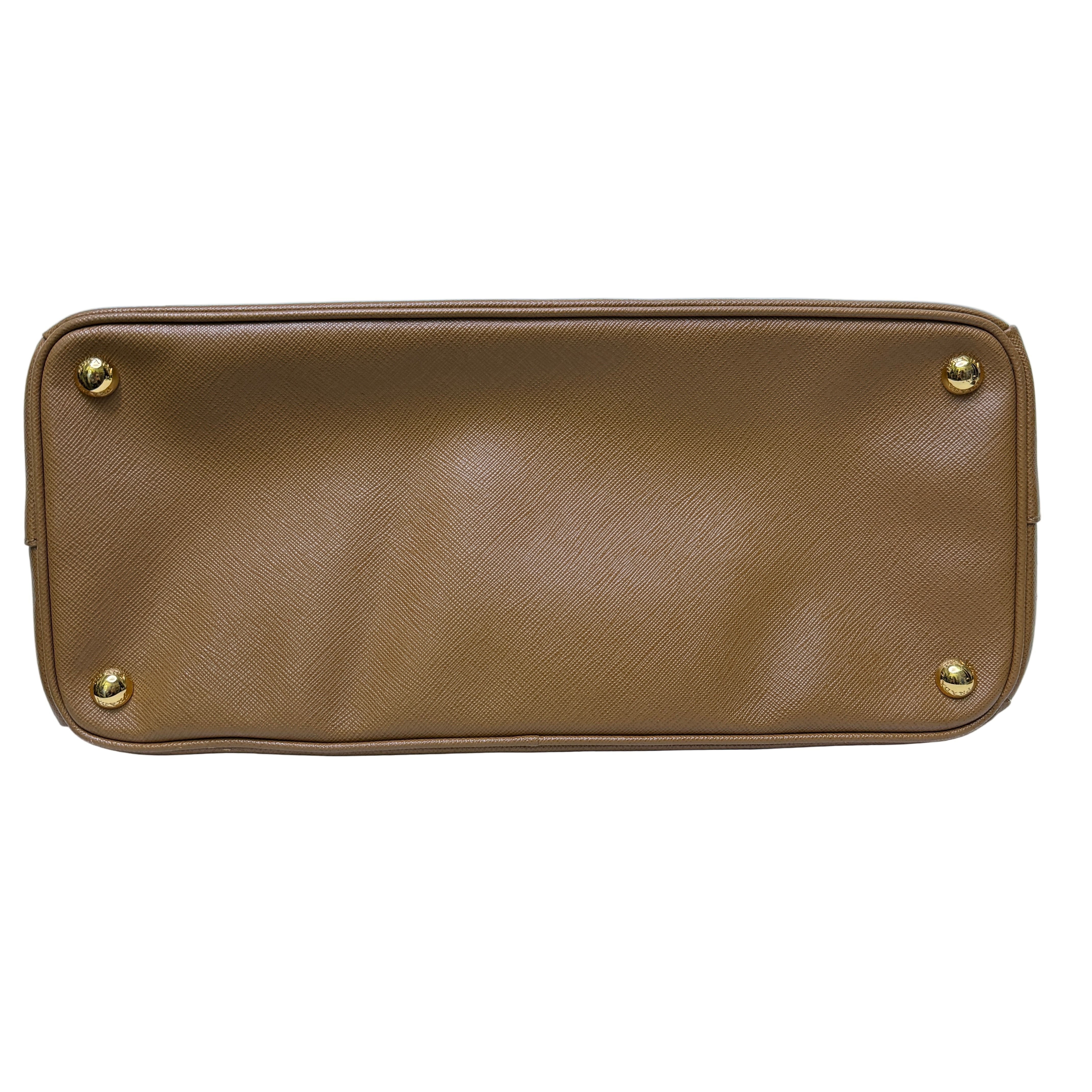 Prada Galleria Handbag Saffiano Leather Brown